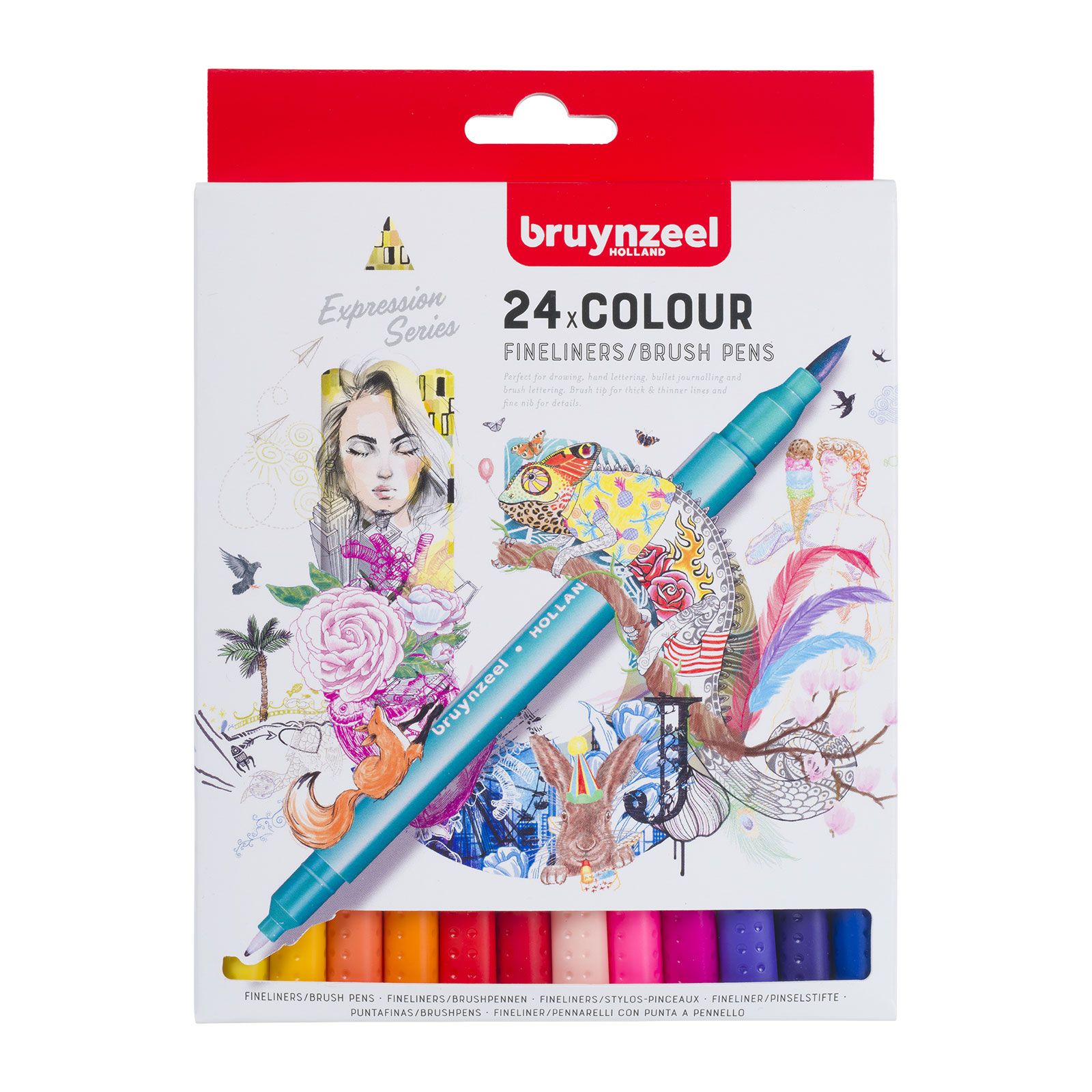 Bruynzeel • Expression Fineliner / Brushpen set 24 colors