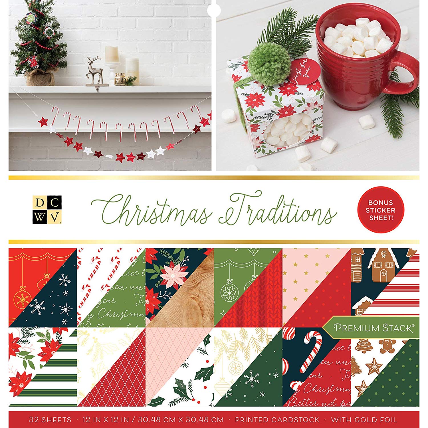 DCWV • 12x12" christmas traditions 32 sheets