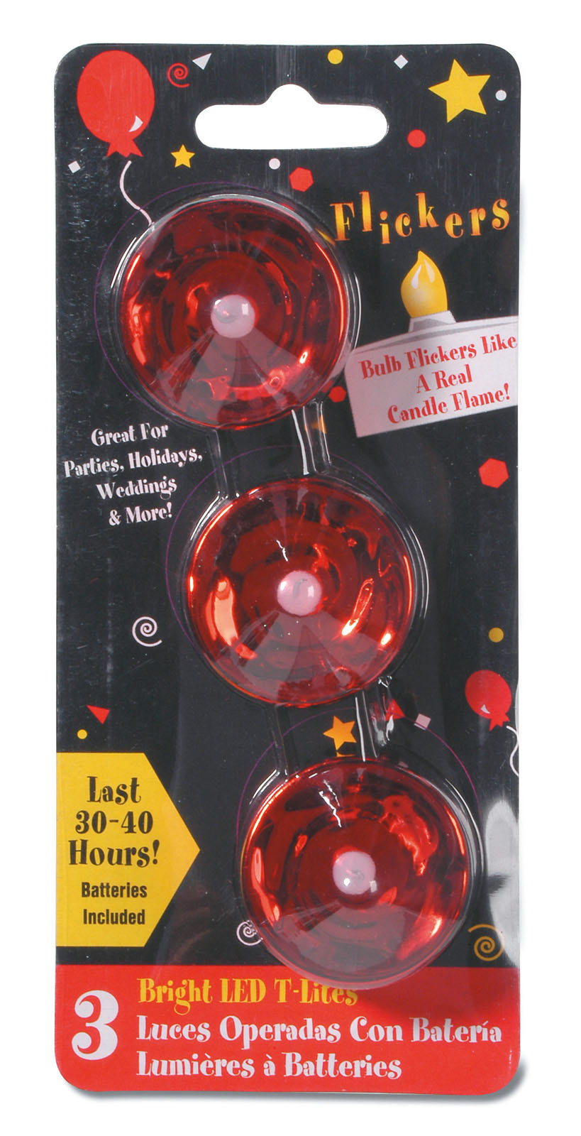 Darice • Battery led t-lite matte red bulb 3pcs