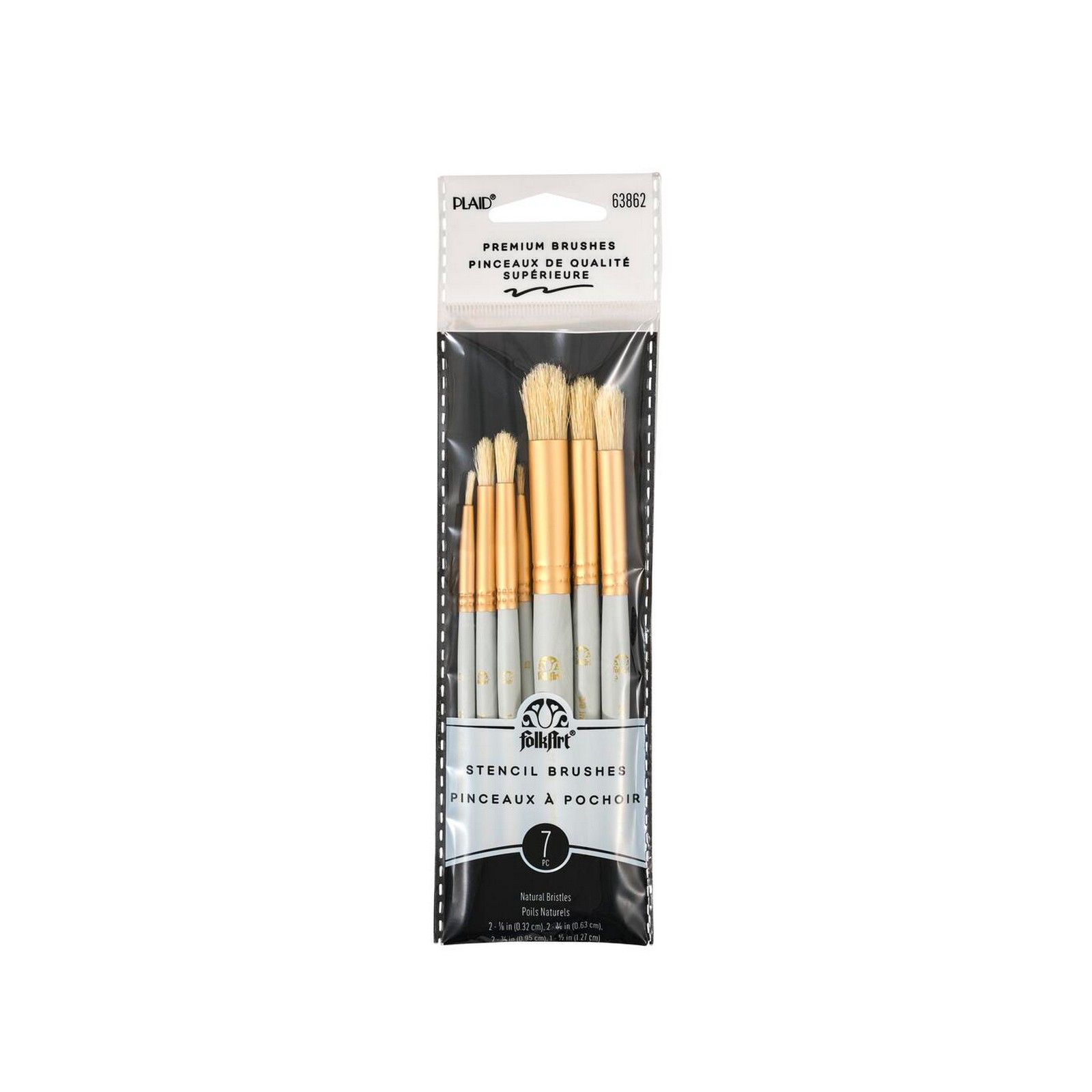 FolkArt • Shrt Hndl Stencil Brush 7pcs