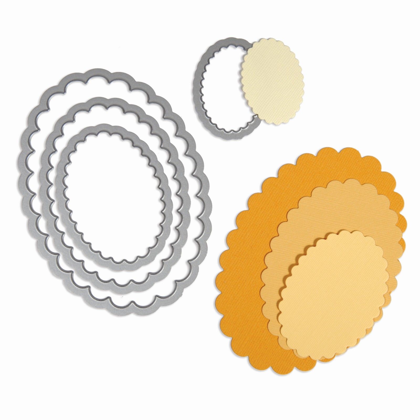 Sizzix • Framelits Die Set 4pcs Ovals Scallop