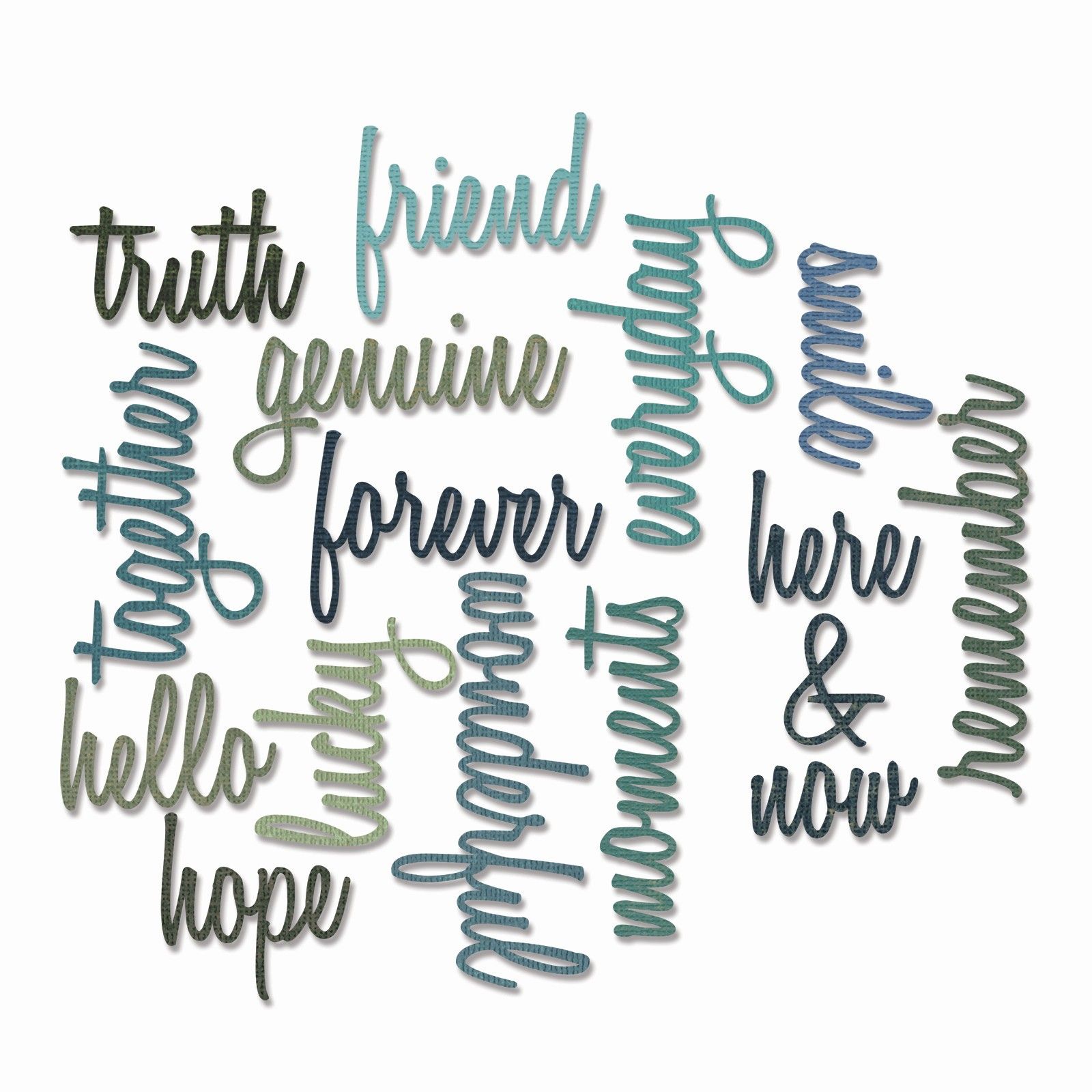 Sizzix • Thinlits Die Set 16pcs Friendship Words: Script by Tim Holtz