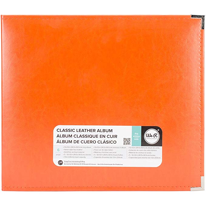 We R Makers • Classic Leather Ring Album Orange Soda 30,5x30,5cm