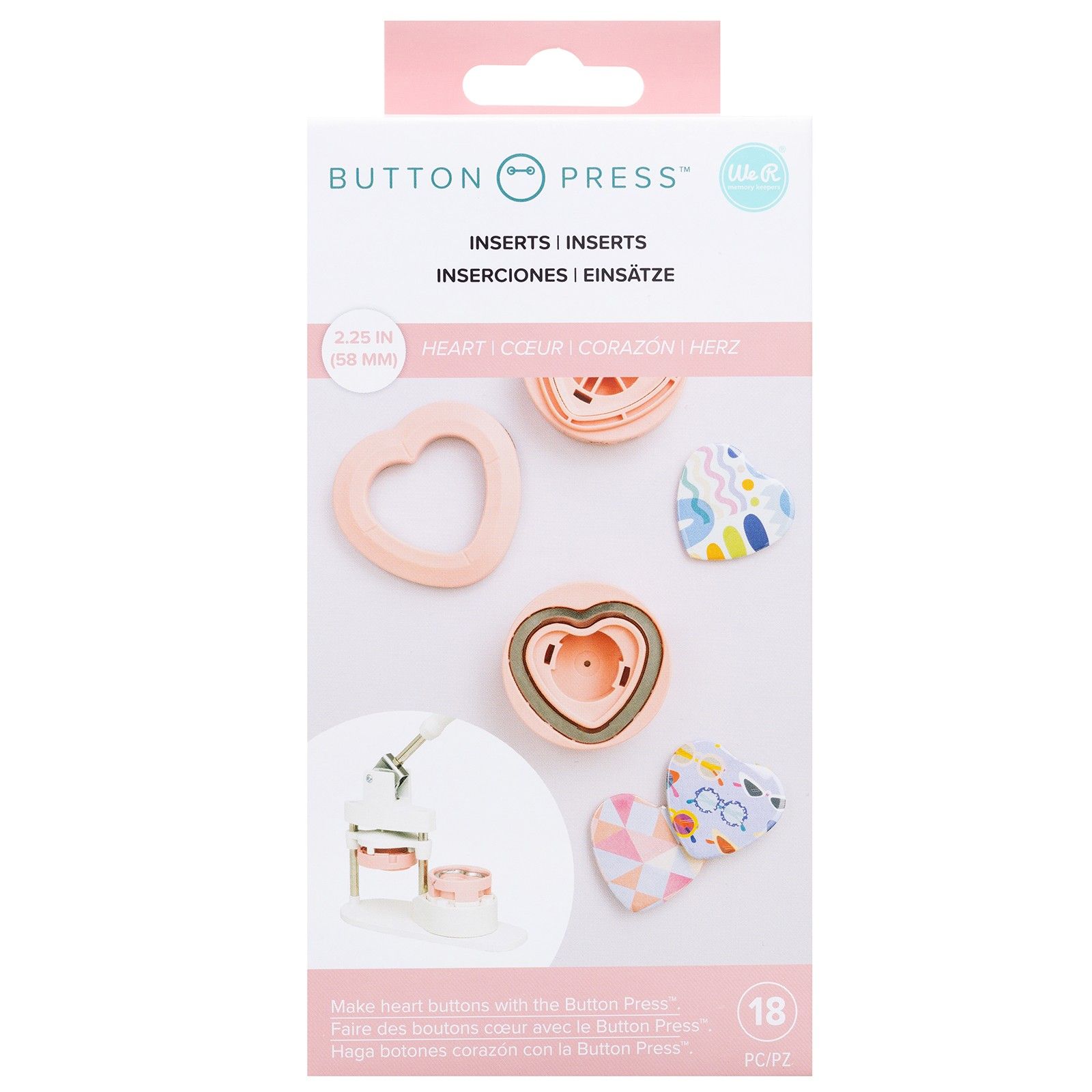 We R Makers • Button Press Insert Heart Ø2.25in