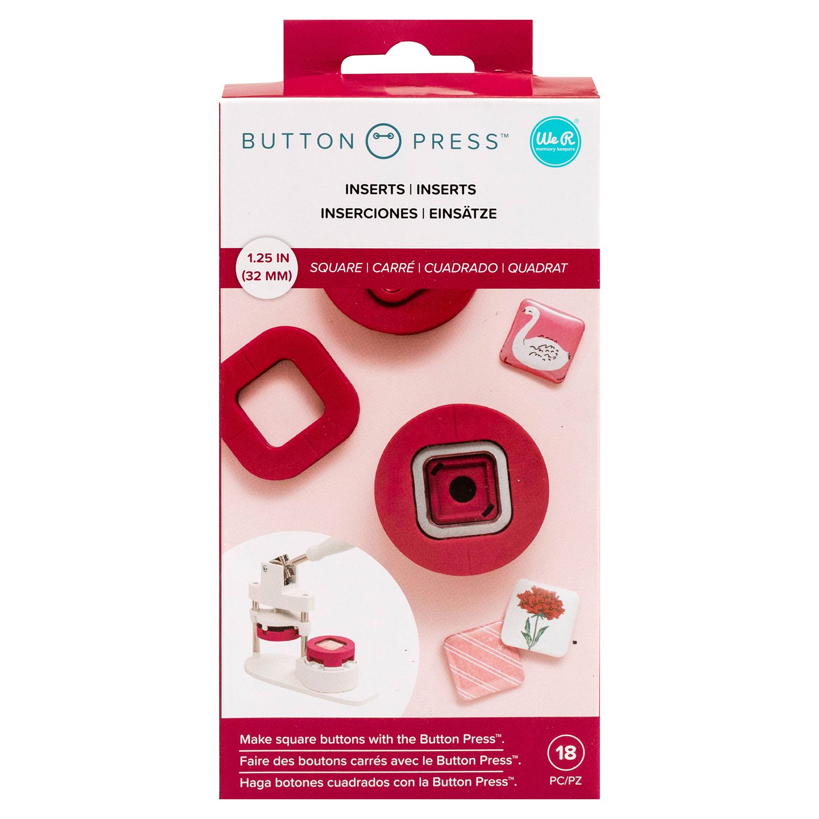 We R Makers • Button Press Insert Square 1.25in