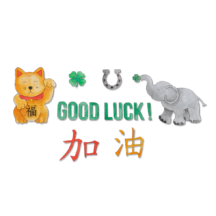 Sizzix • Framelits die set x10 with stamps Good luck