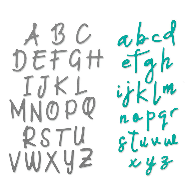 Sizzix • Set di Fustelle Thinlits, 2 pezzi, set alfabeto di Emily Tootle