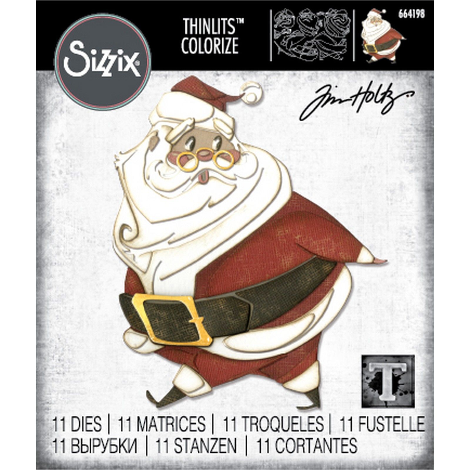 Sizzix • Thinlits Die Set 11PK Jolly St. Nick Colorize par Tim Hol