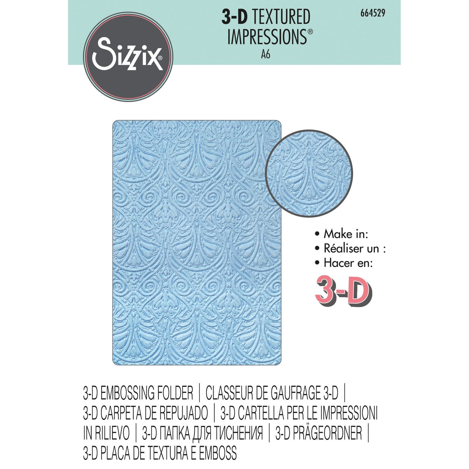 Sizzix • Cartella goffrata con impressioni strutturate 3D Baroque