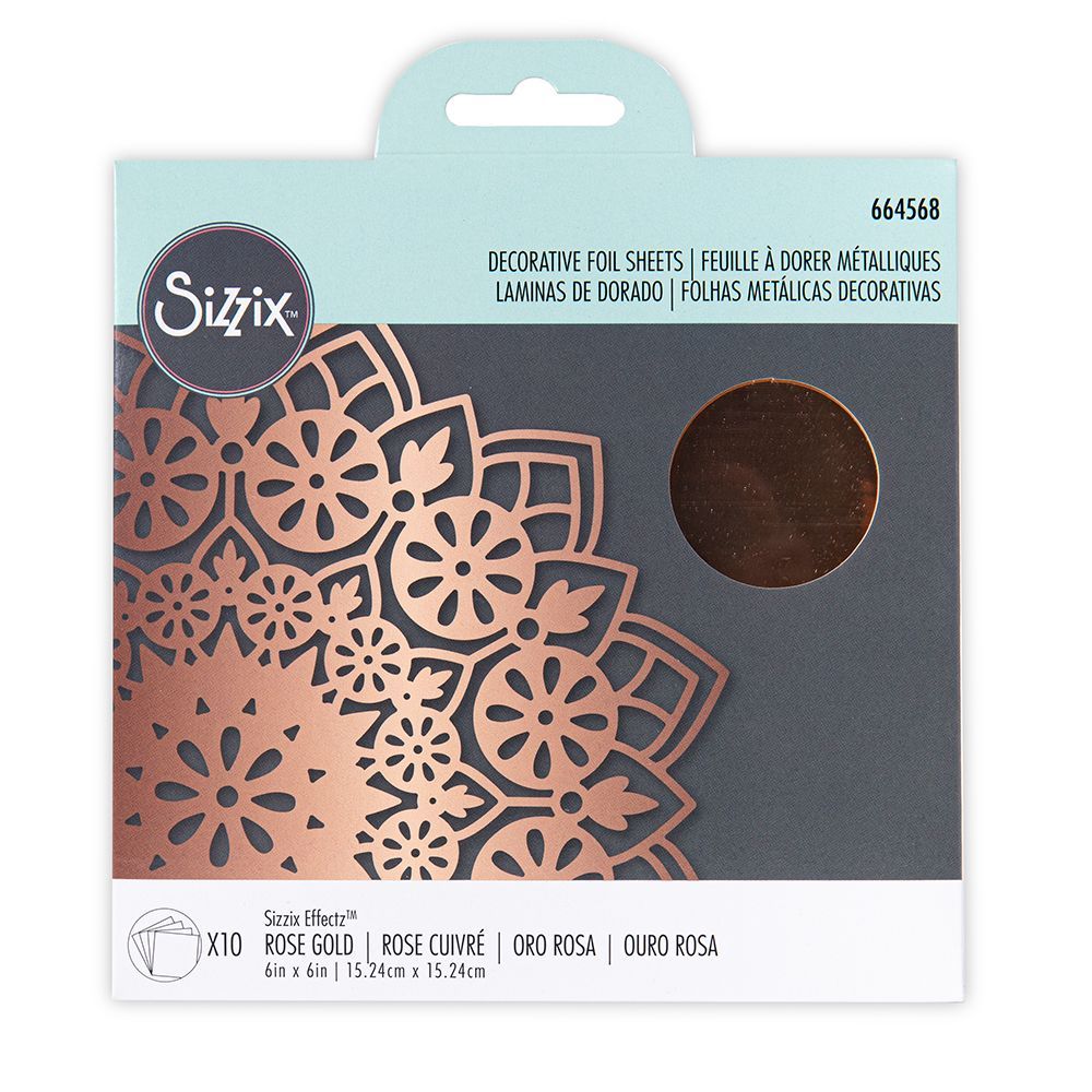 Sizzix • Láminas decorativas Effectz Rose Gold 6" x 6" 10 hojas