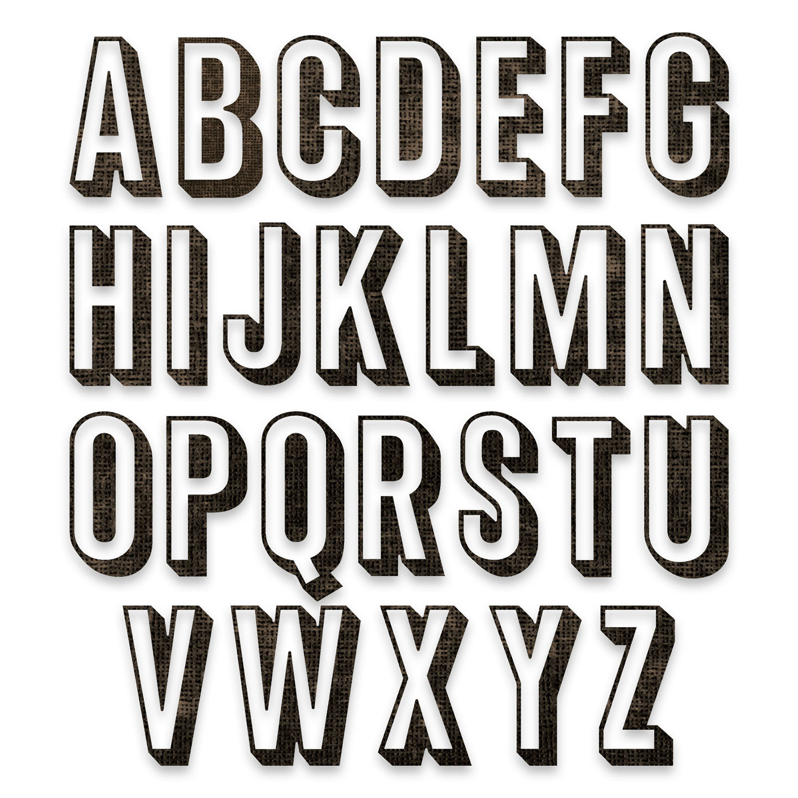 Sizzix • Tim Holtz Thinlits Die Set Alphanumeric Shadow Upper 26pcs