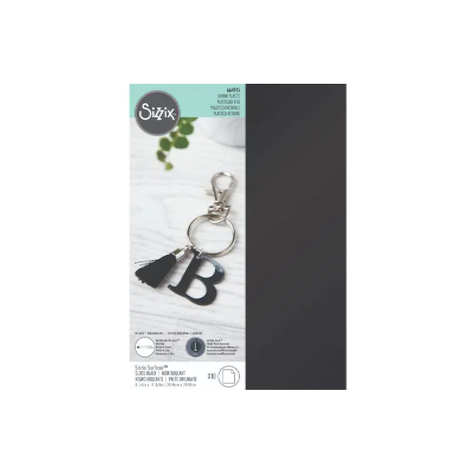 Sizzix • Surfacez Shrink Plastic Black Gloss 10pieces A4