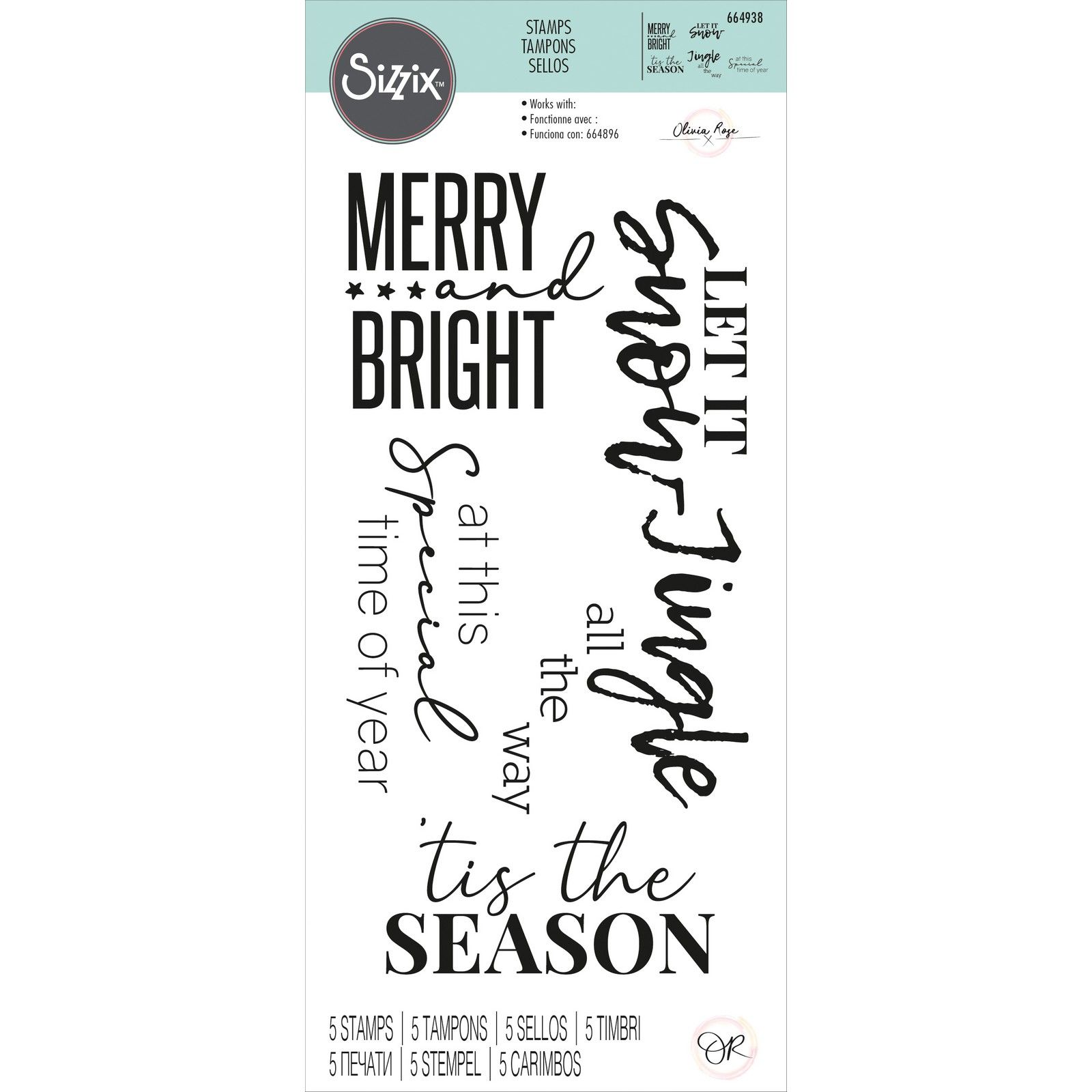 Sizzix • Clear Stamps Festive Sentiments #2