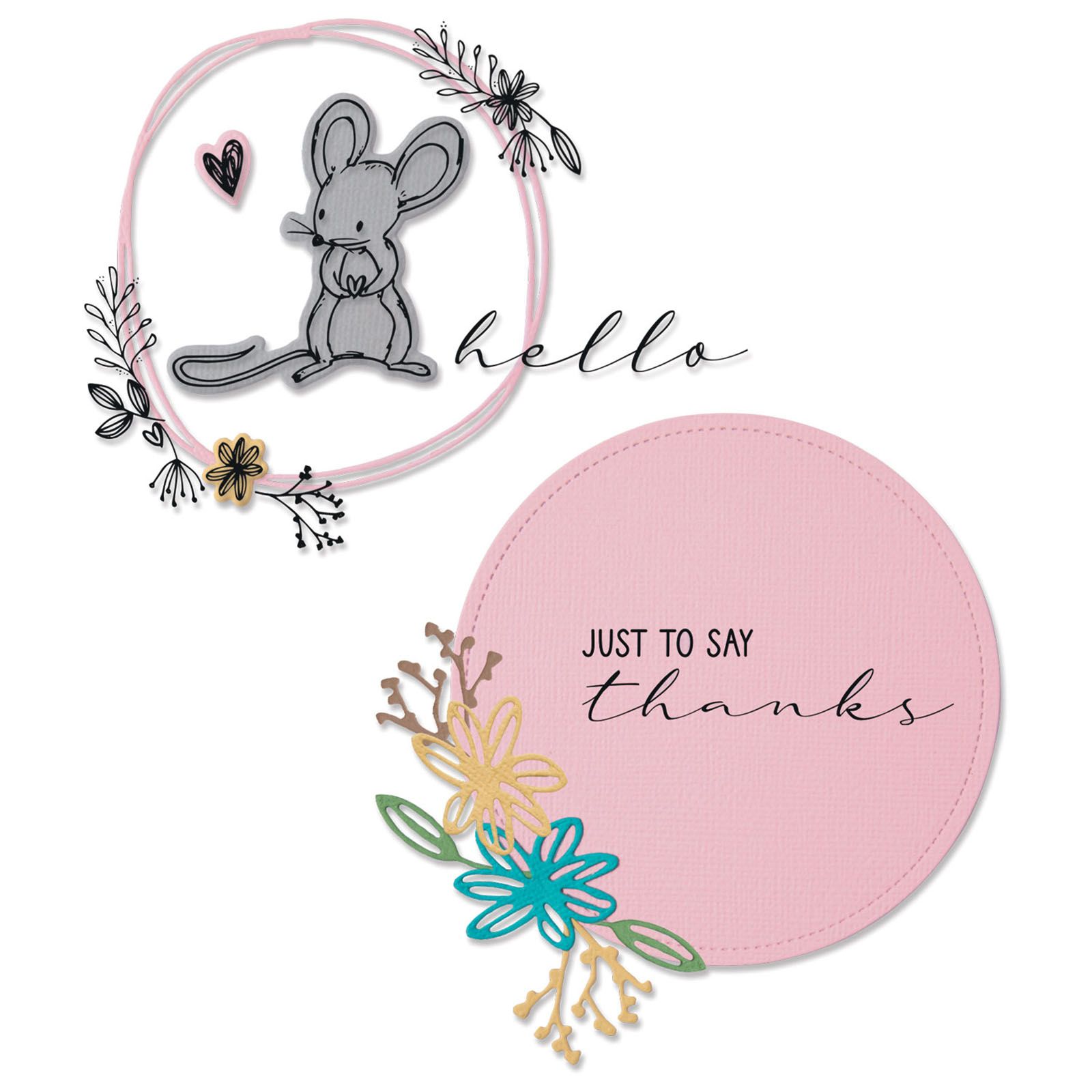 Sizzix • Framelits die set w/Stamps Hello mouse