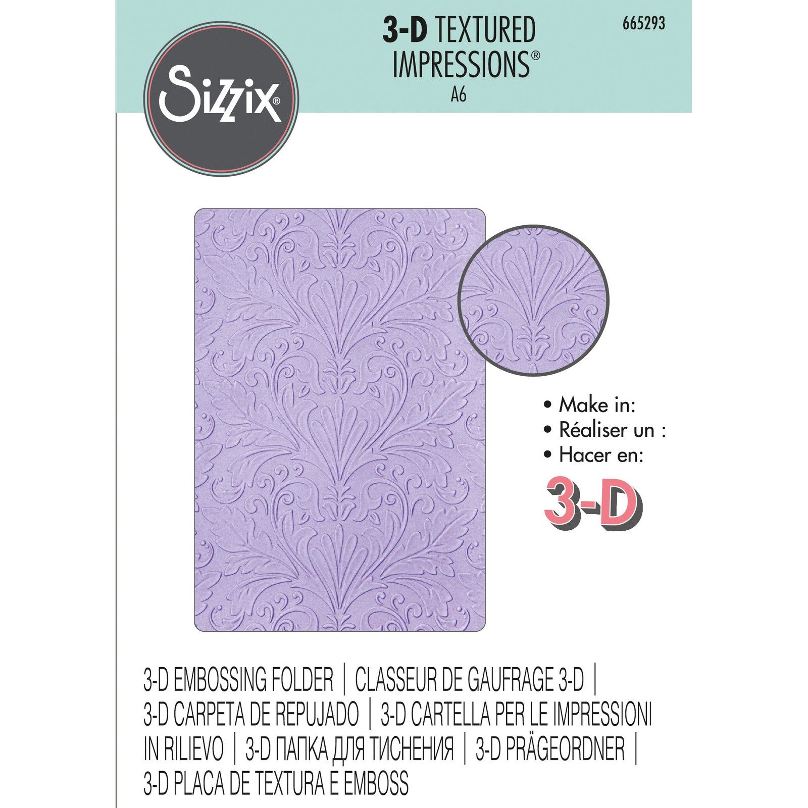 Sizzix • Dossier de gaufrage 3D Textured Impressions Art Nouveau
