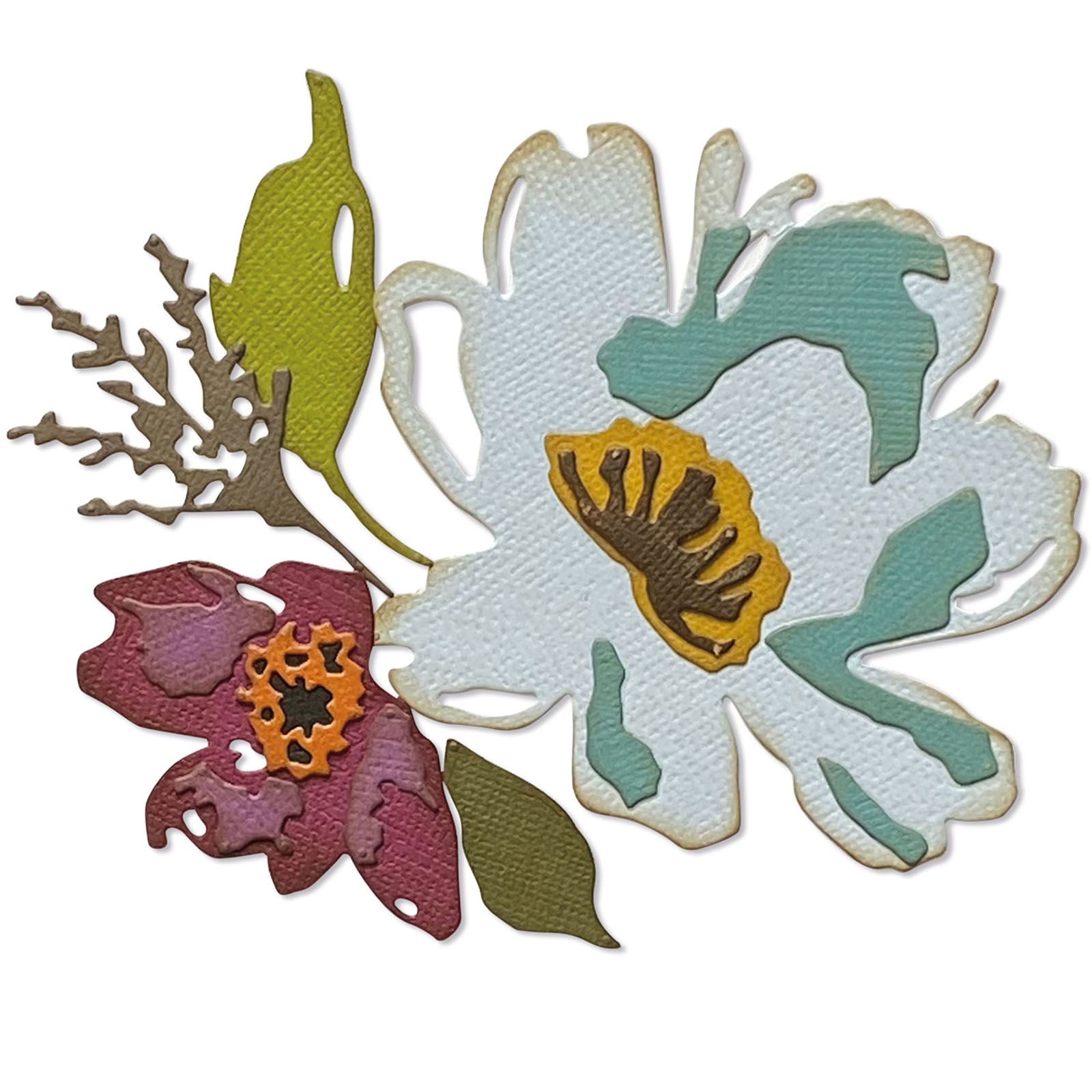 Sizzix • Tim Holtz Thinlits Stanzformen Pinselstrich-Blumen Nr. 3 5pcs