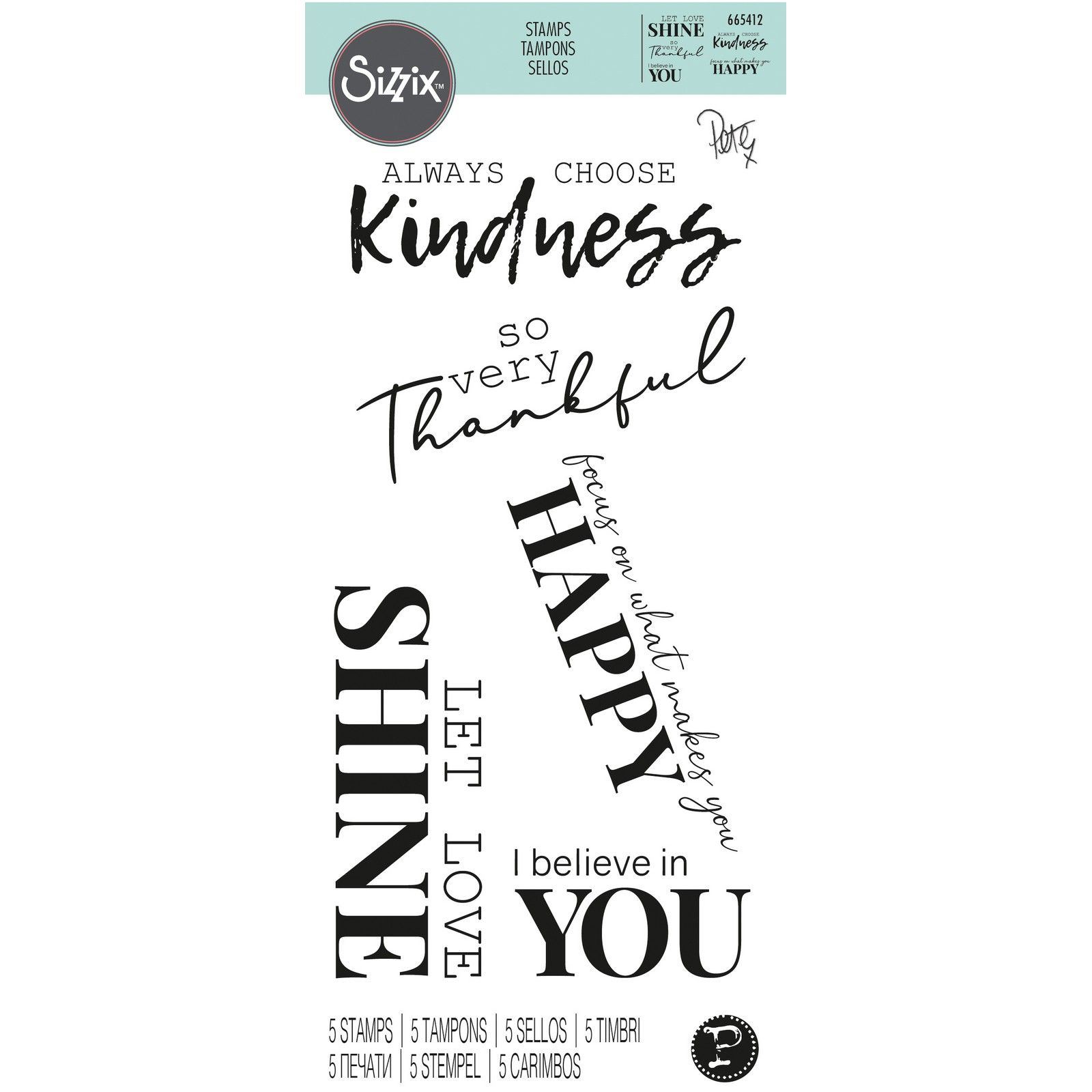 Sizzix • Clear Stamps Sunnyside Sentiments #1 