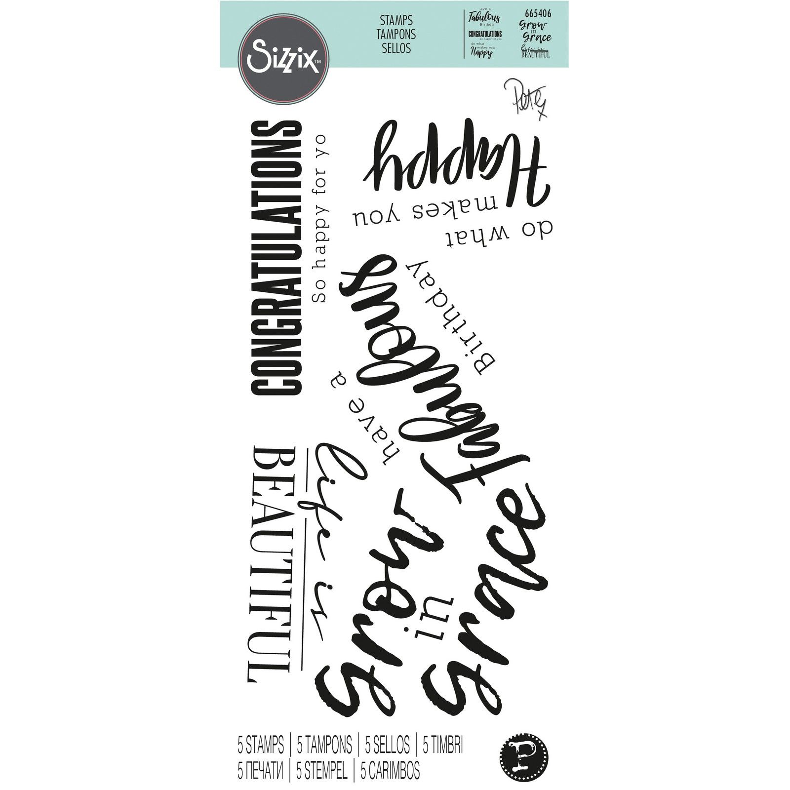 Sizzix • Clear Stamps Sunnyside Sentiments #4