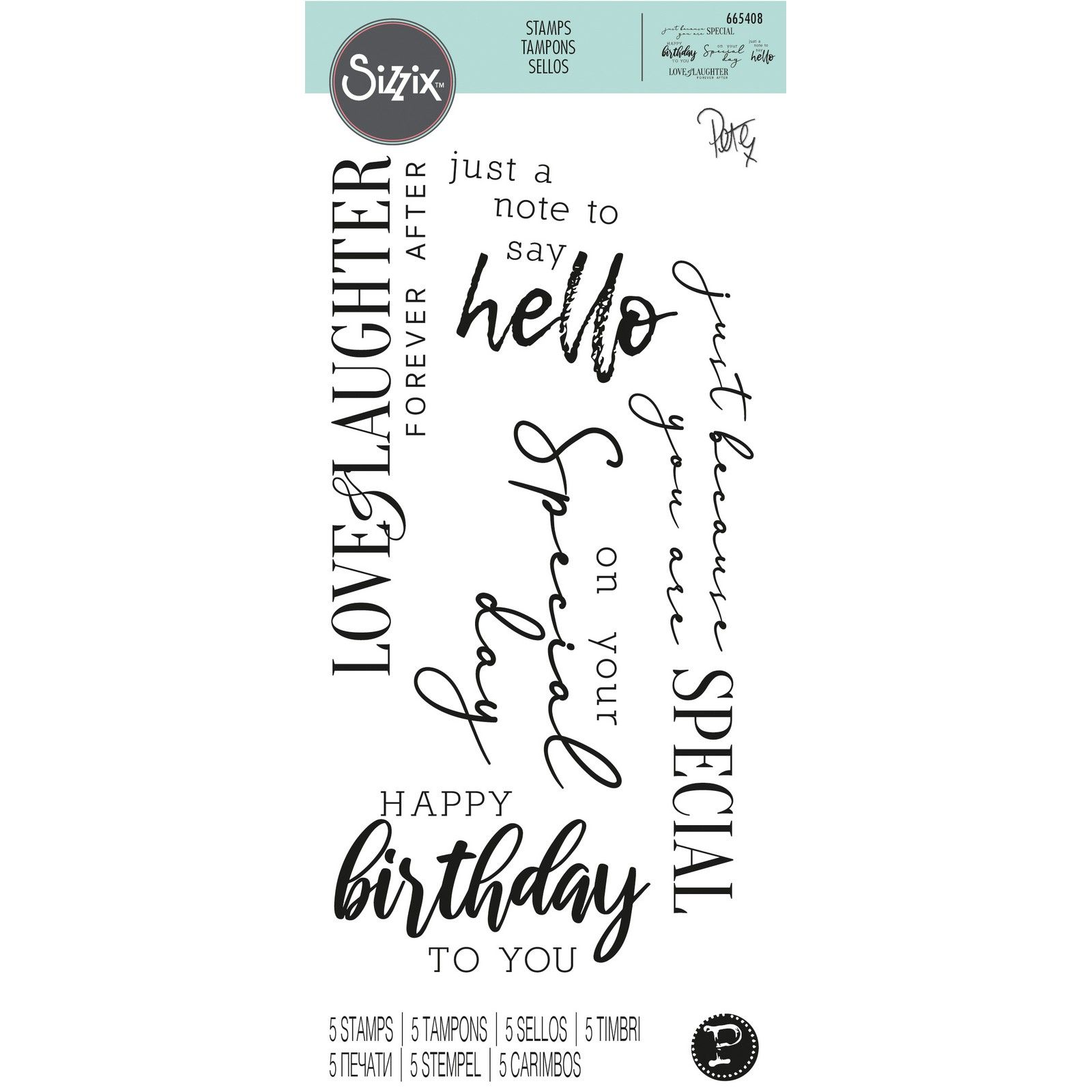 Sizzix • Clear Stamps Sunnyside Sentiments #6