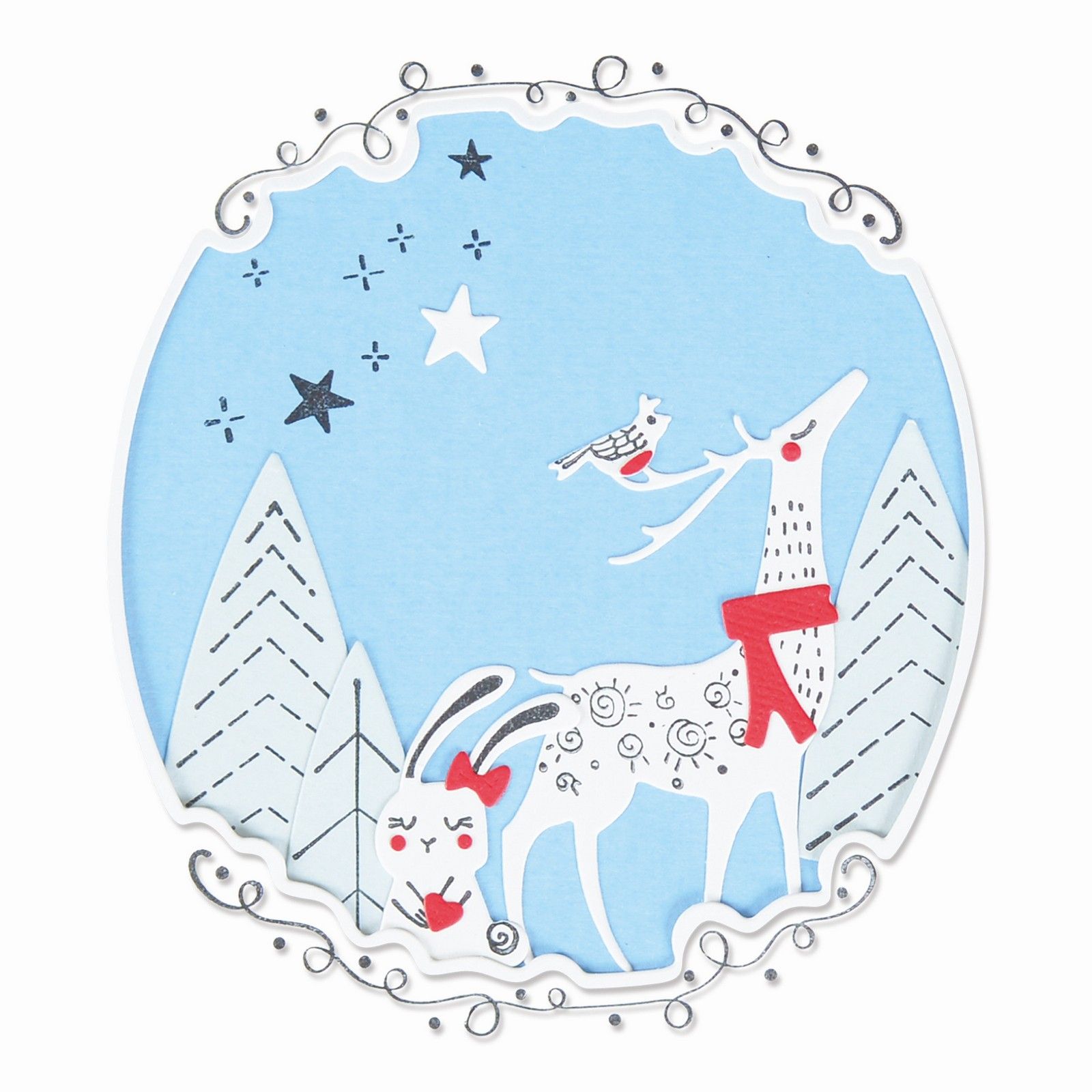 Sizzix • Framelits Stanzschablonen-Set, 11 Stück, mit Stempeln Tierrahmen von Olivia Rose