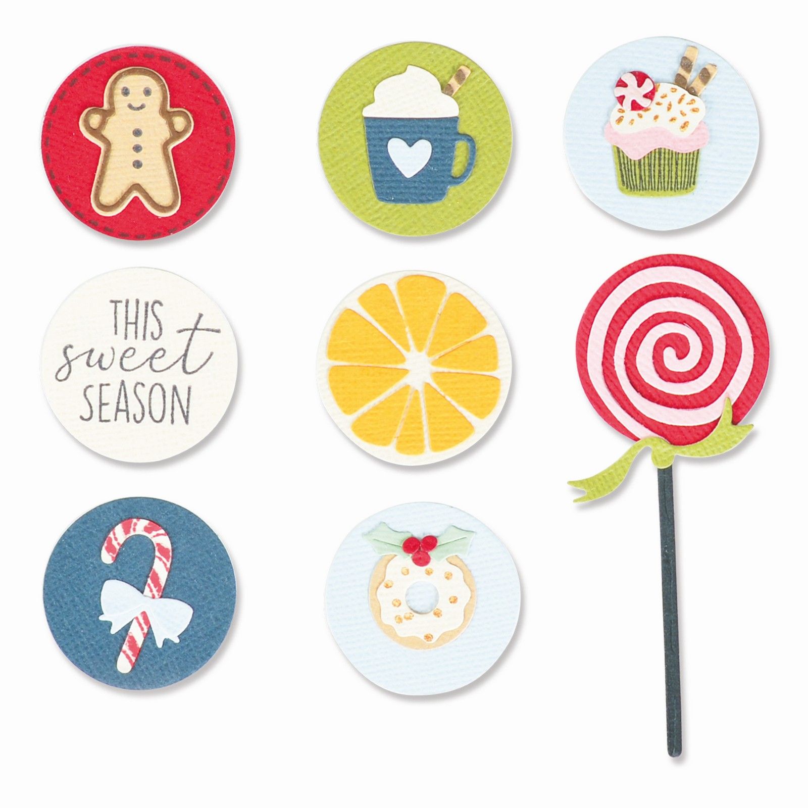 Sizzix • Juego de troqueles Framelits, 10 unidades, con sellos, golosinas de postre, de Olivia Rose