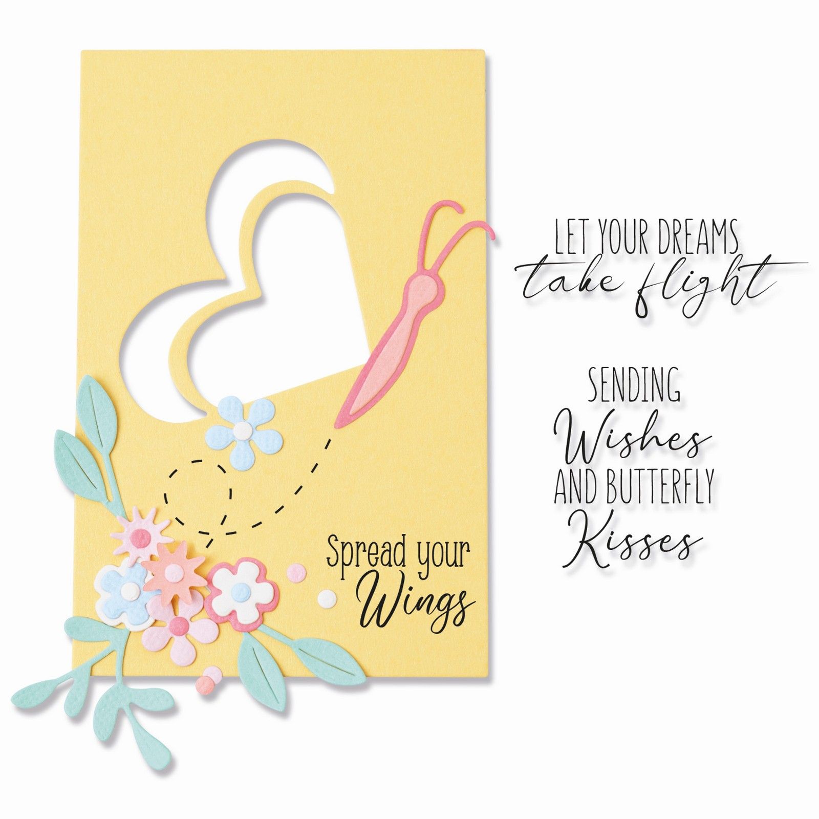 Sizzix • Framelits Die Set 6PK con timbri 4PK Butterfly Wishes di Olivia Rose