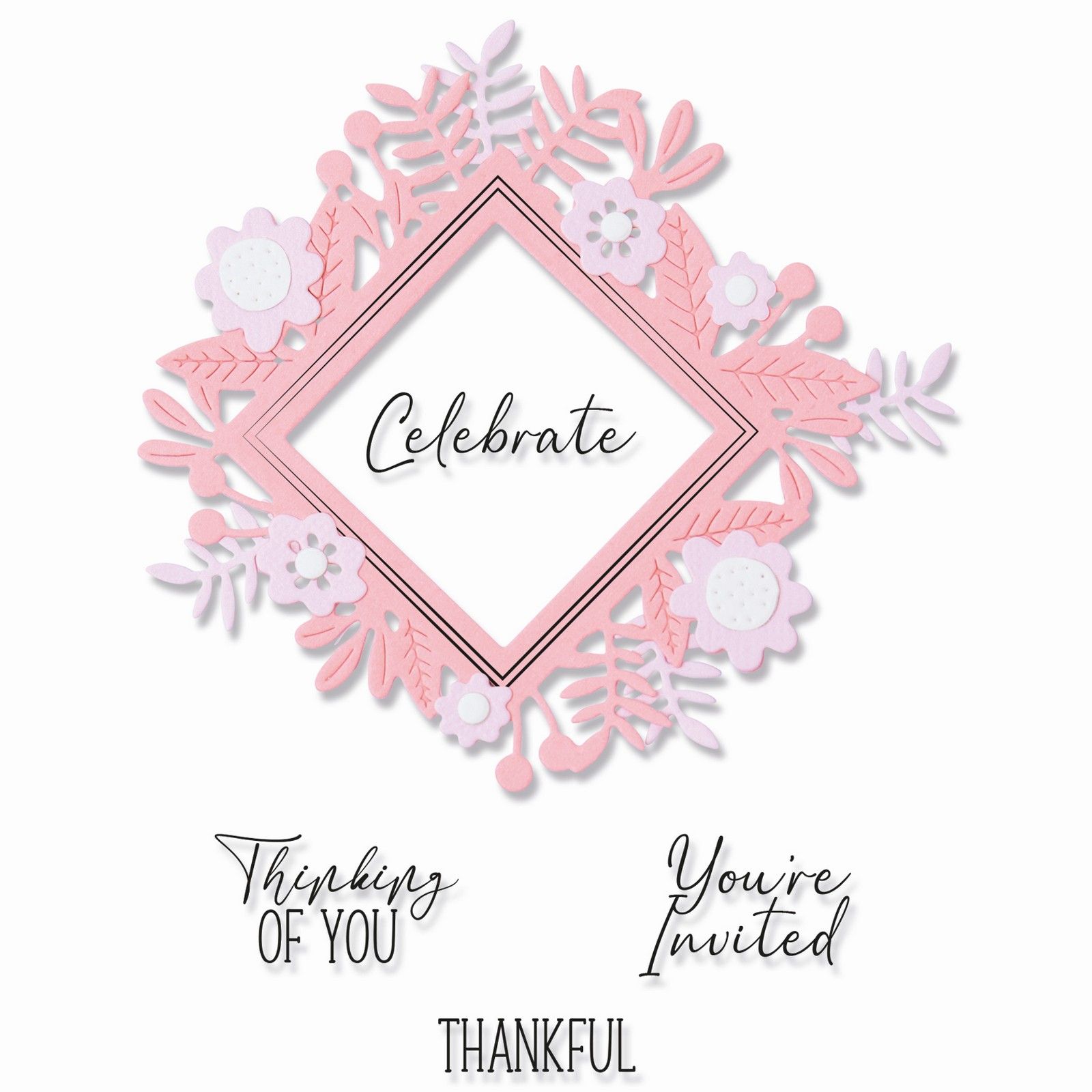 Sizzix • Framelits Stanzschablonen-Set, 4er-Set mit 5er-Set Stempel „Blumenfest“ von Olivia Rose