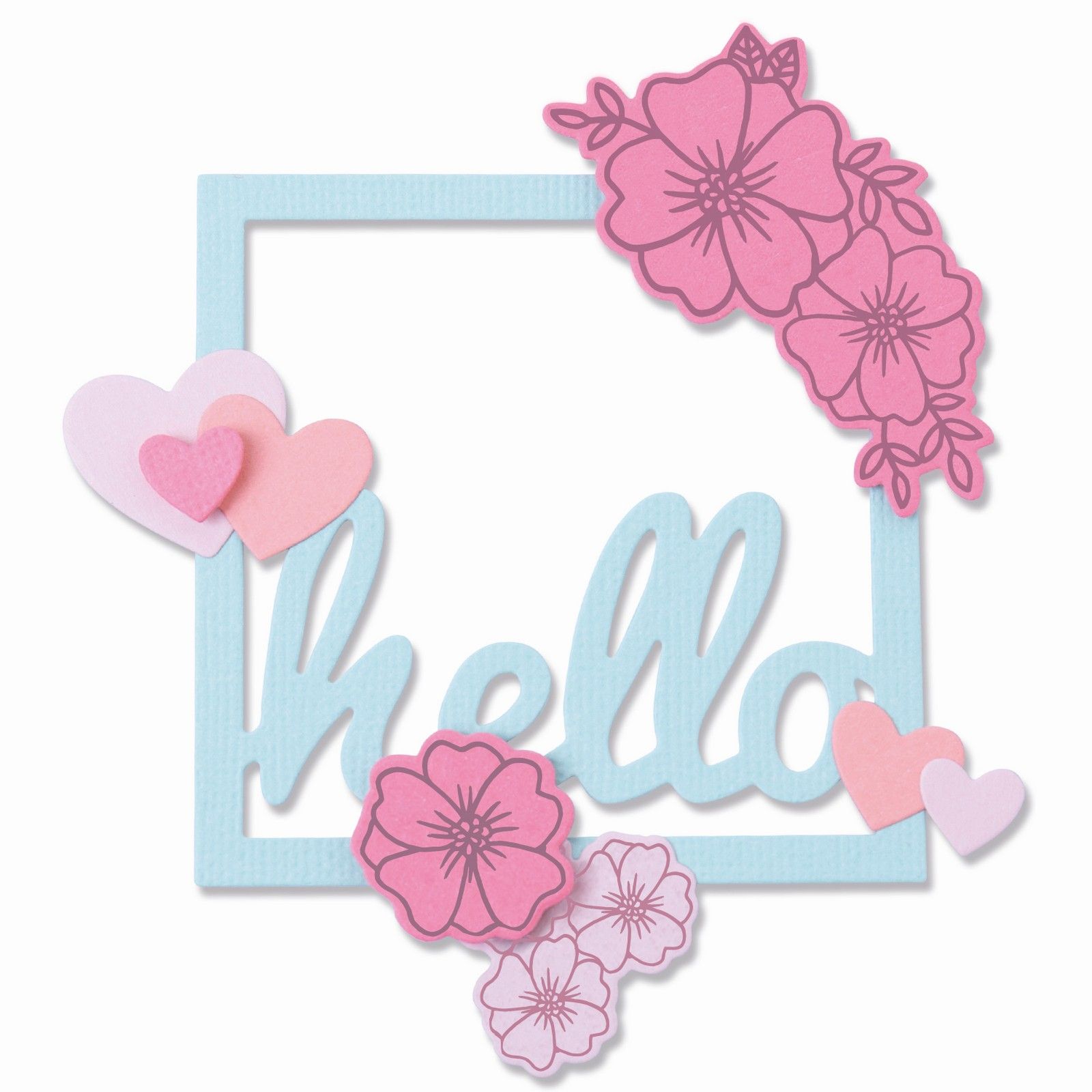 Sizzix • Framelits Die Set 8pieces & 6pieces Stamps Floral Hello