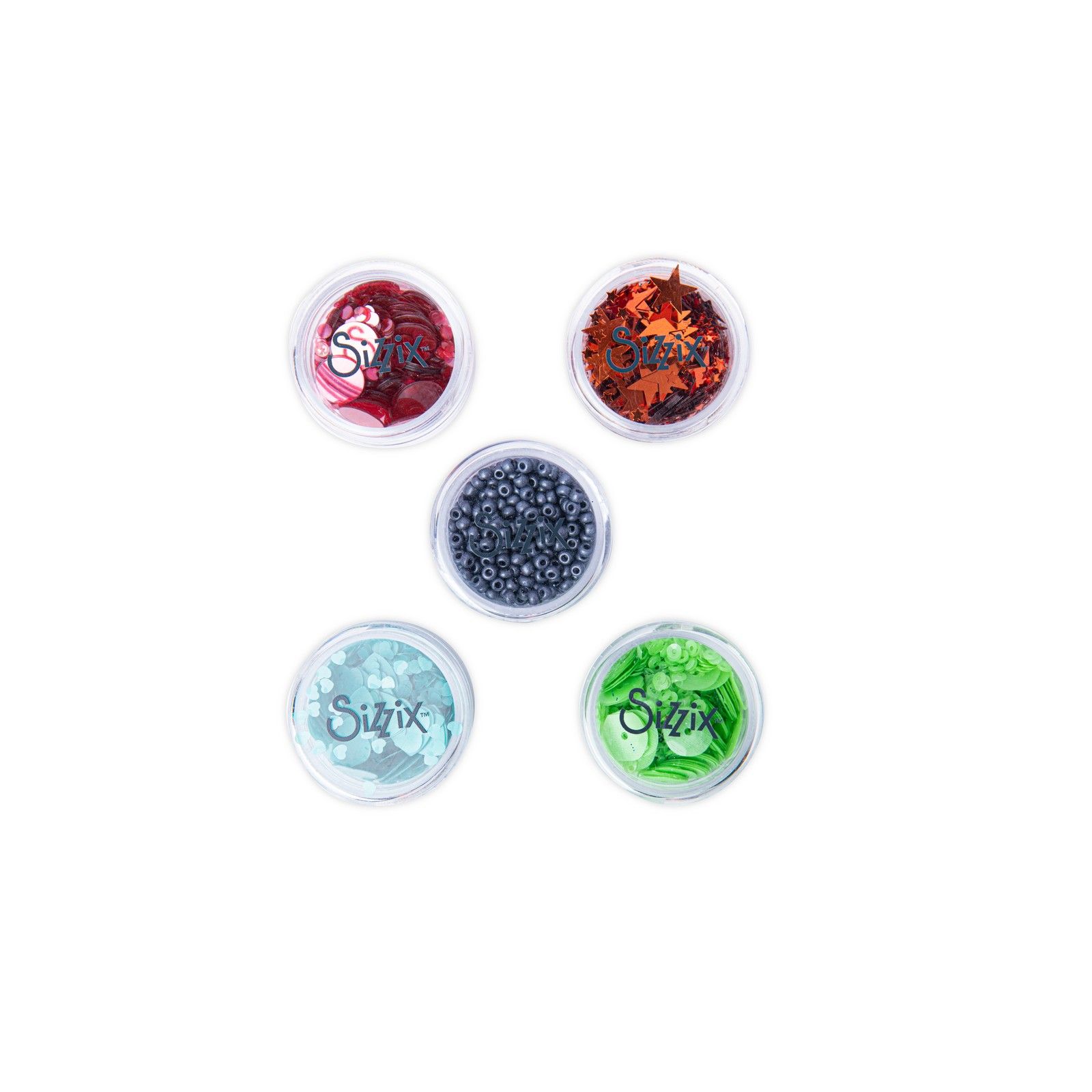 Sizzix • Making Essential Sequins & Beads Muted 5g per Pot 5PK