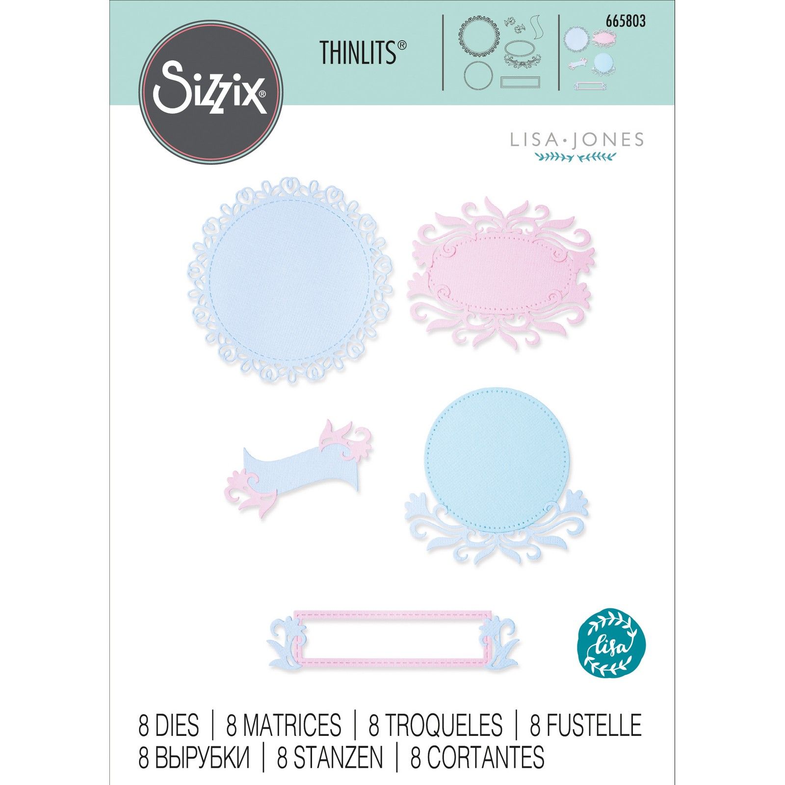 Sizzix • Thinlits Die Set 8PK Flourish Frames von Lisa Jones