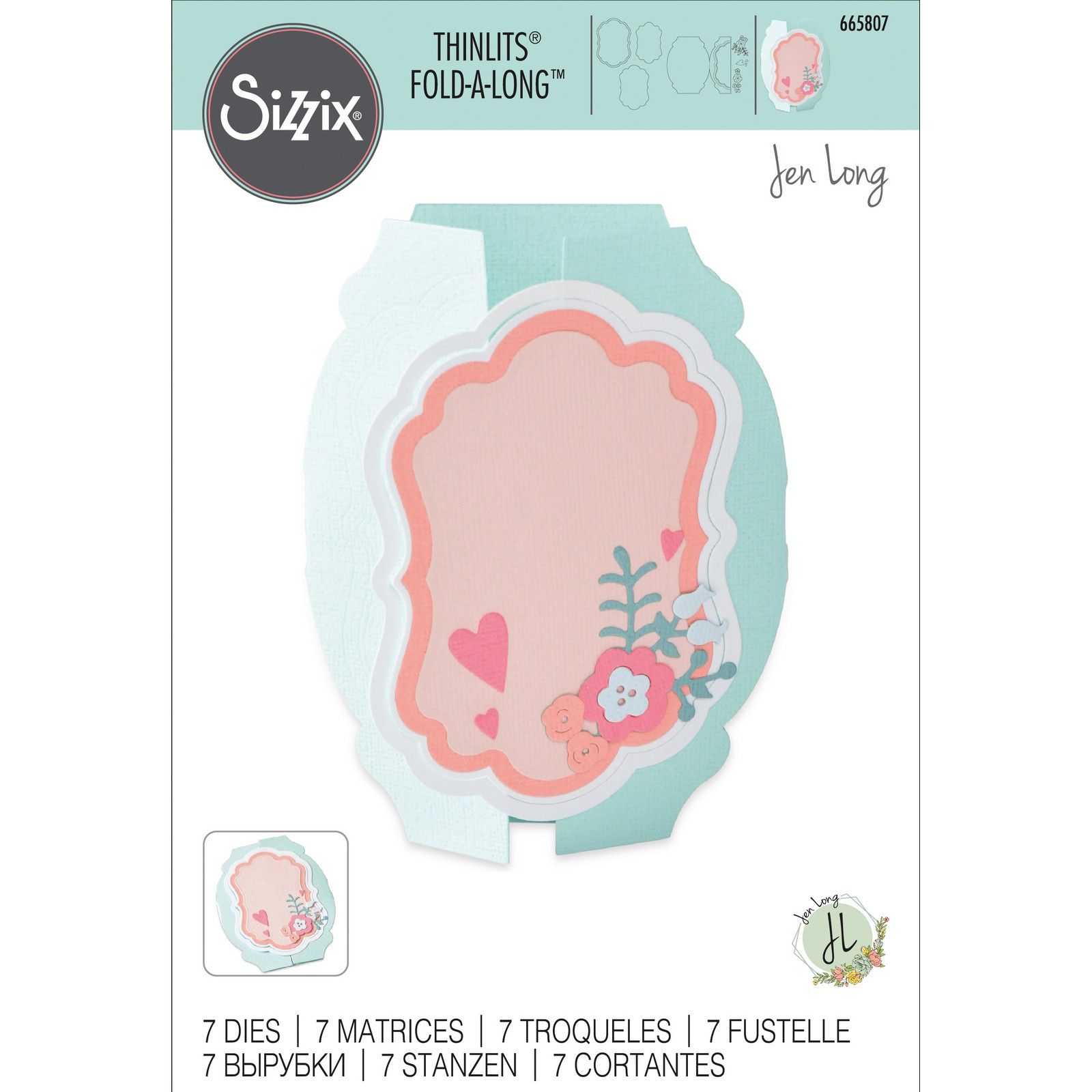 Sizzix • Thinlits Die Set 7PK Card Label Fold-a-Long von Jen Long