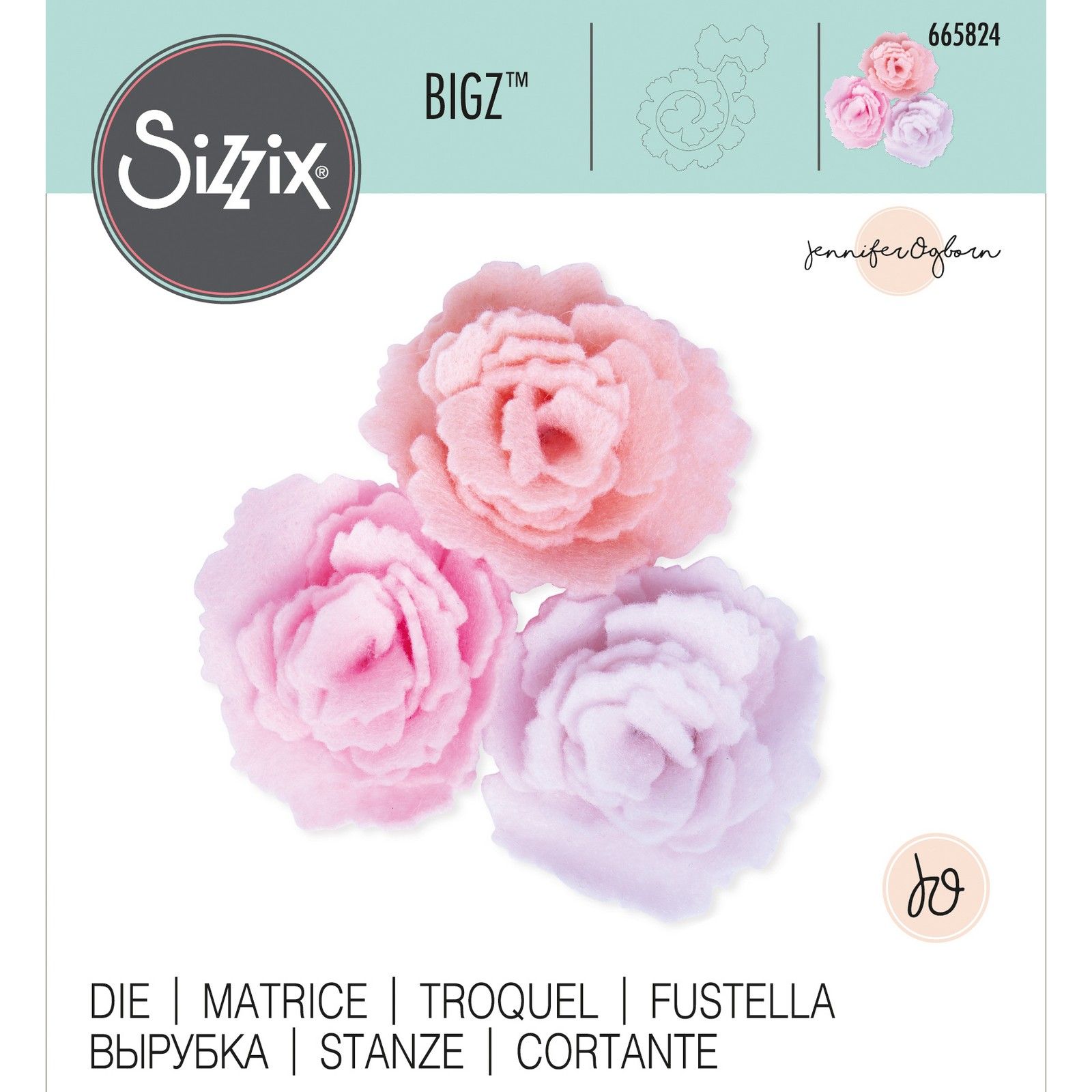 Sizzix • Bigz Stanzschablone Kohlrose von Jennifer Ogborn