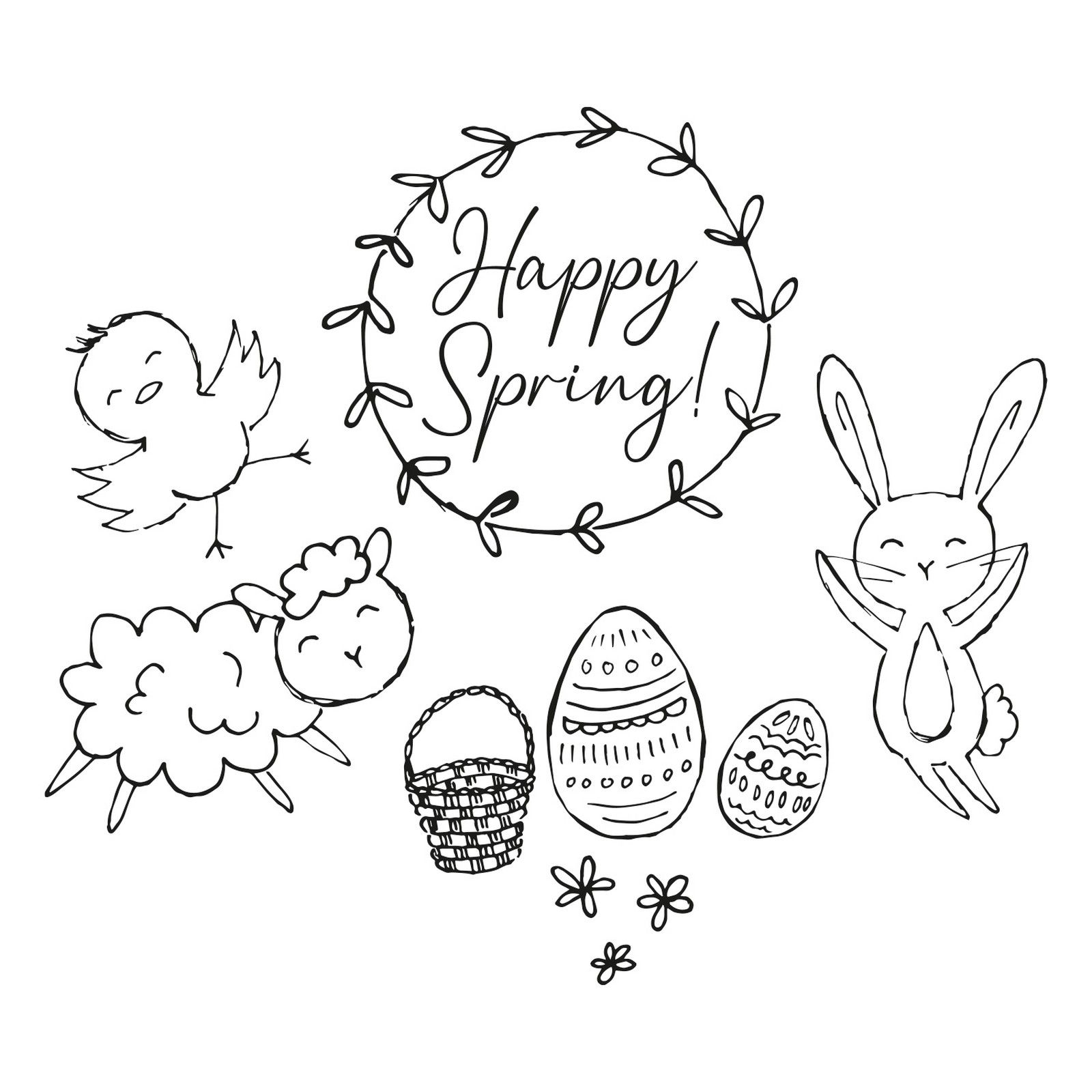 Sizzix • Clear Stamps Set Spring Essentials 9pcs
