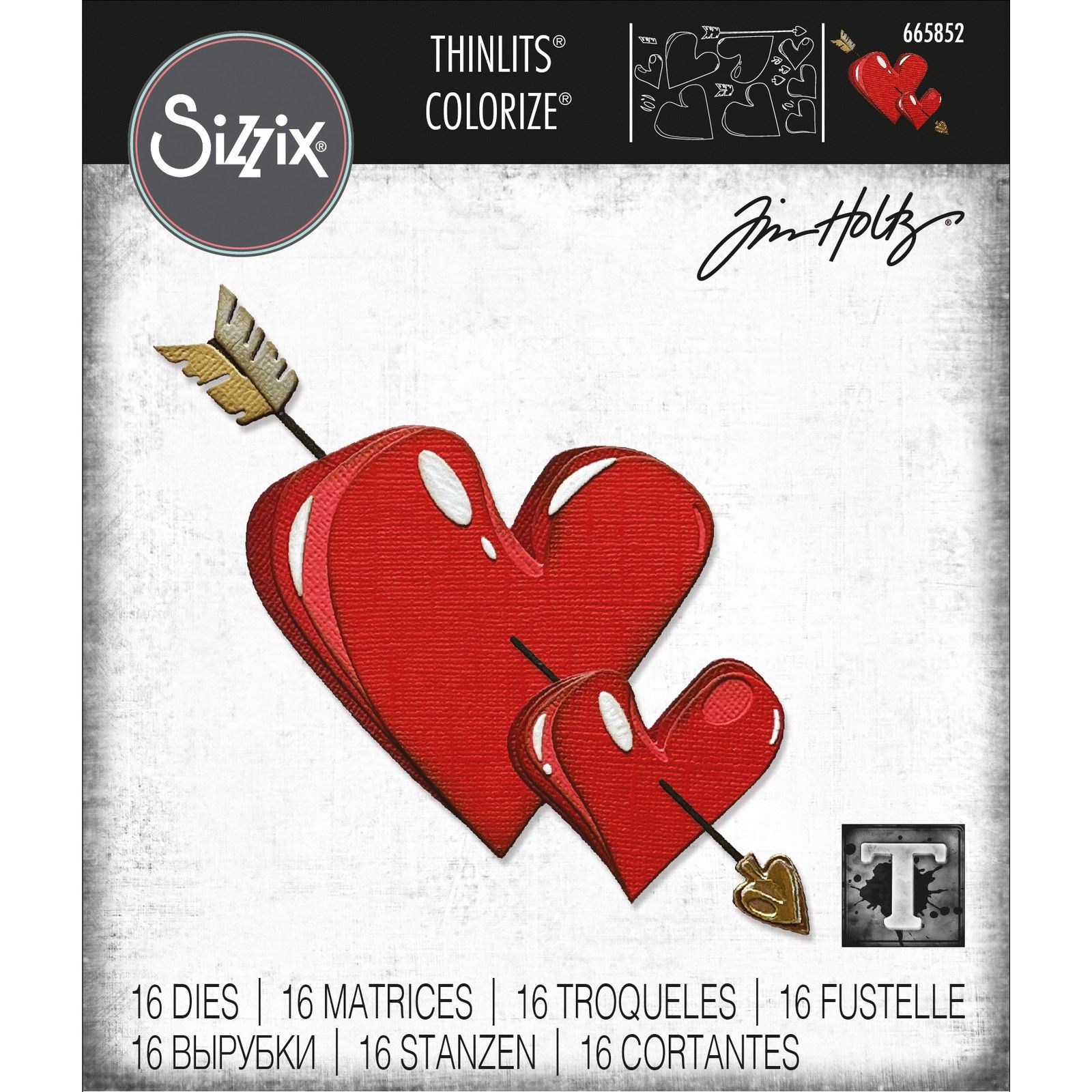 Sizzix • Tim Holtz Thinlits Die Set Lovestruck Colorize 16pcs