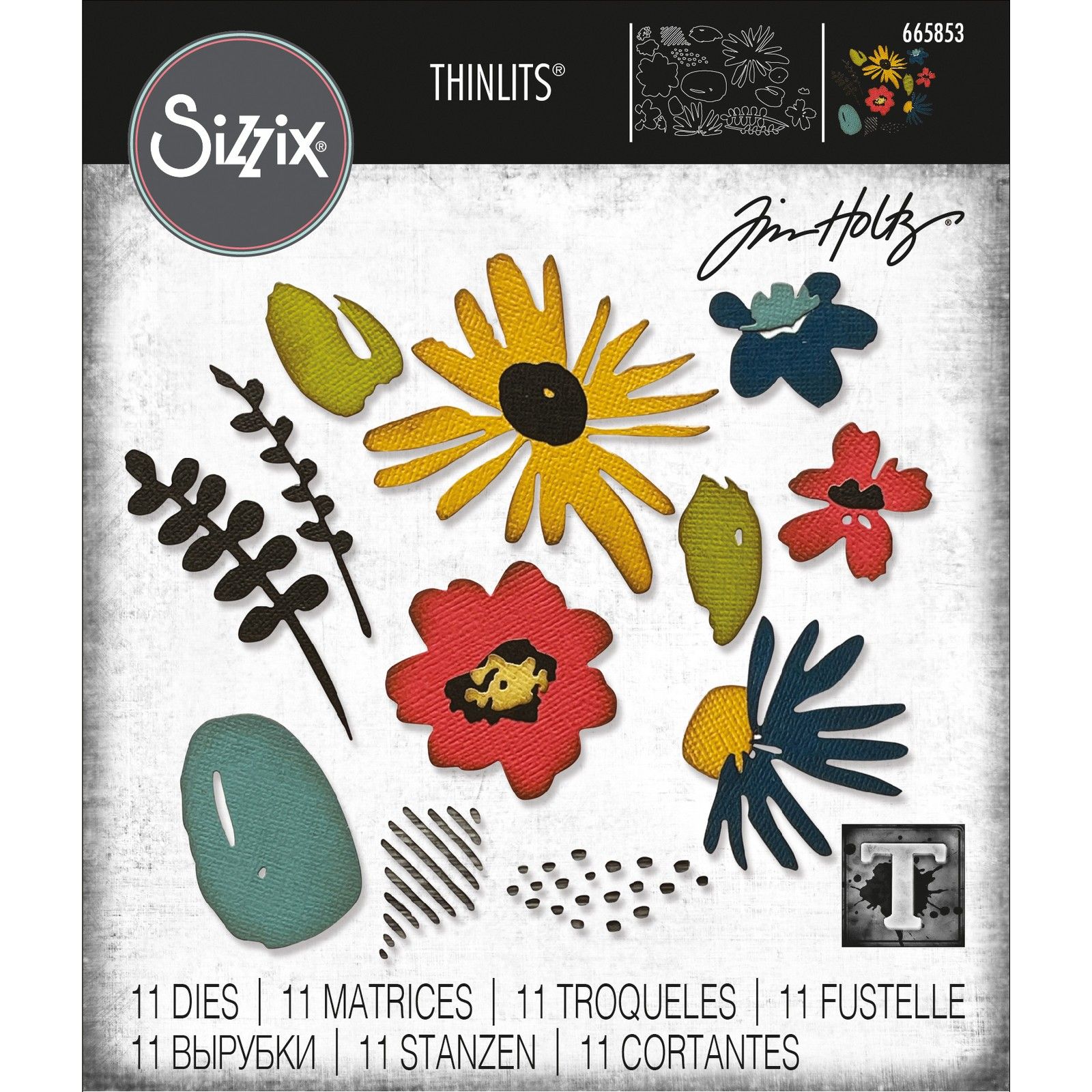 Sizzix • Tim Holtz Thinlits Stanzschablonen Modern Floristry 11pcs