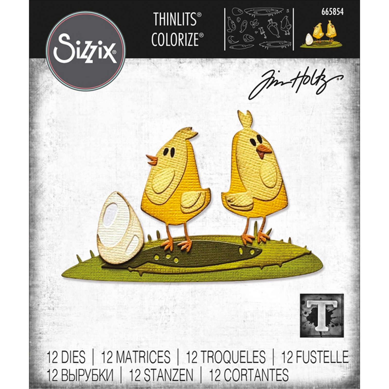 Sizzix • Thinlits Die Set 12PK Papercut Chicks Colorize por Tim Holtz