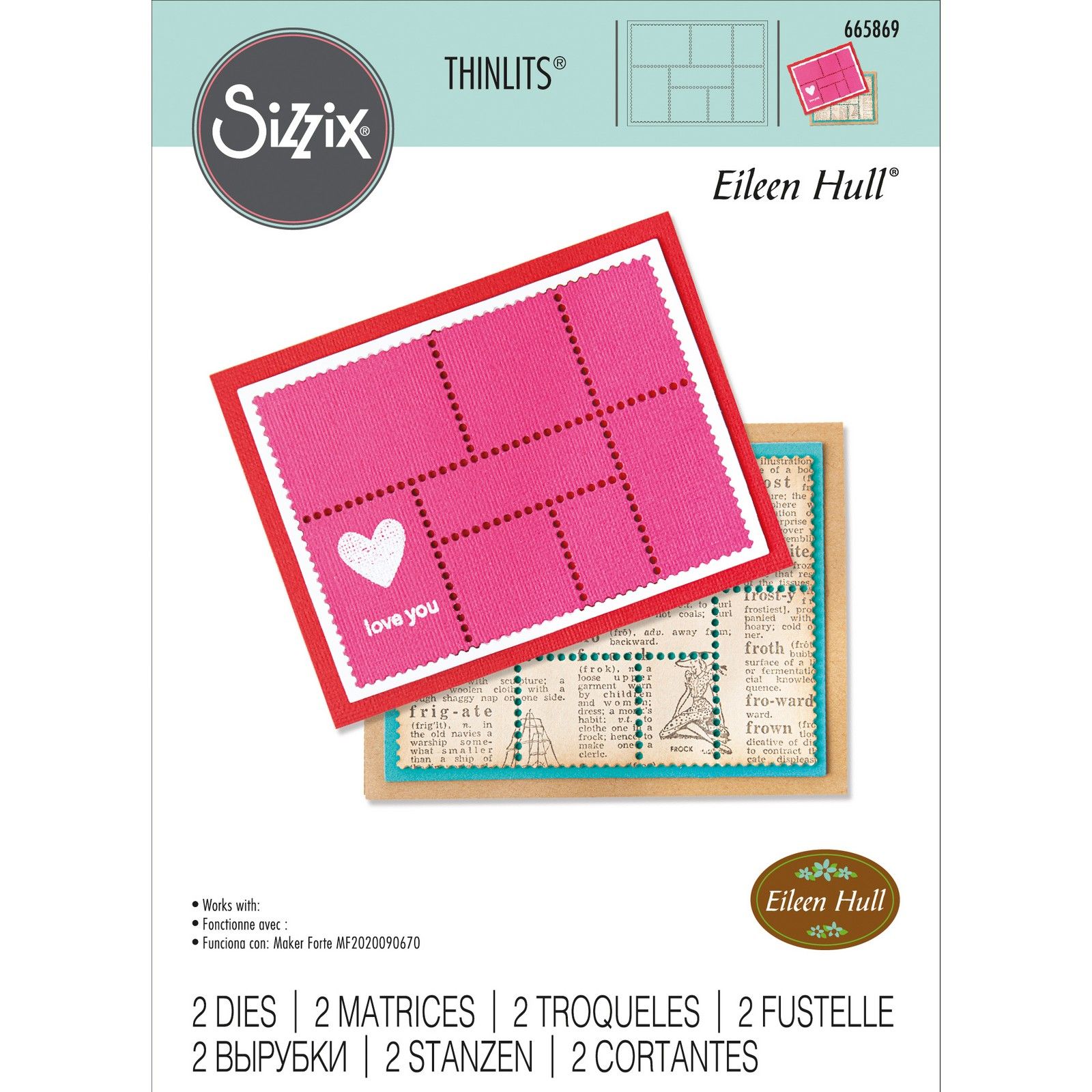 Sizzix • Set di Fustelle Thinlits 2PK Snail Mail di Eileen Hull