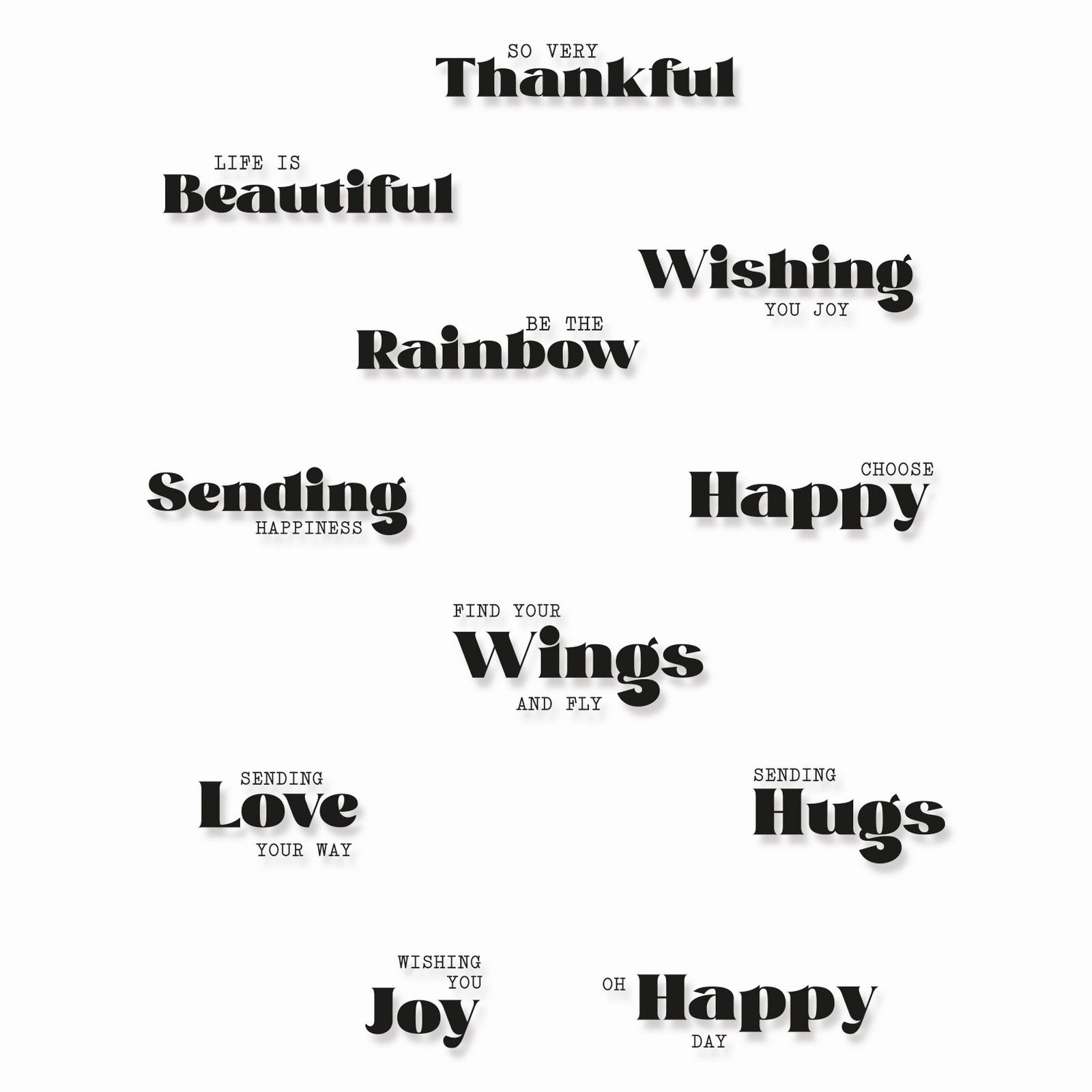 Sizzix • Clear Stamps 12PK Good Vibes #4 von Pete Hughes