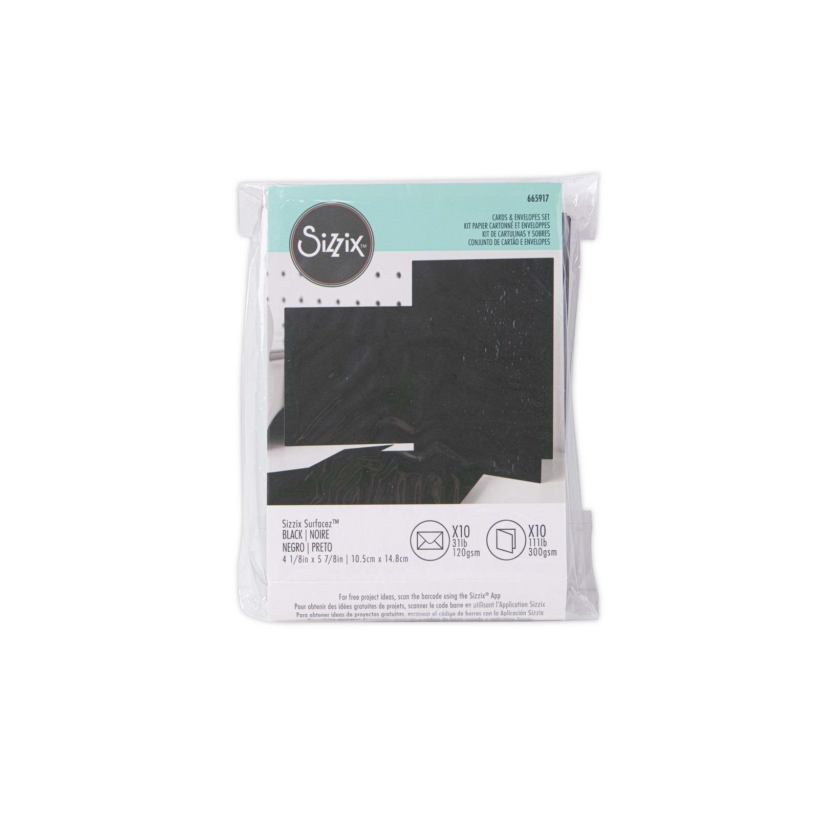 Sizzix • Surfacez Card & Envelope Pack A6 Black, 10PK