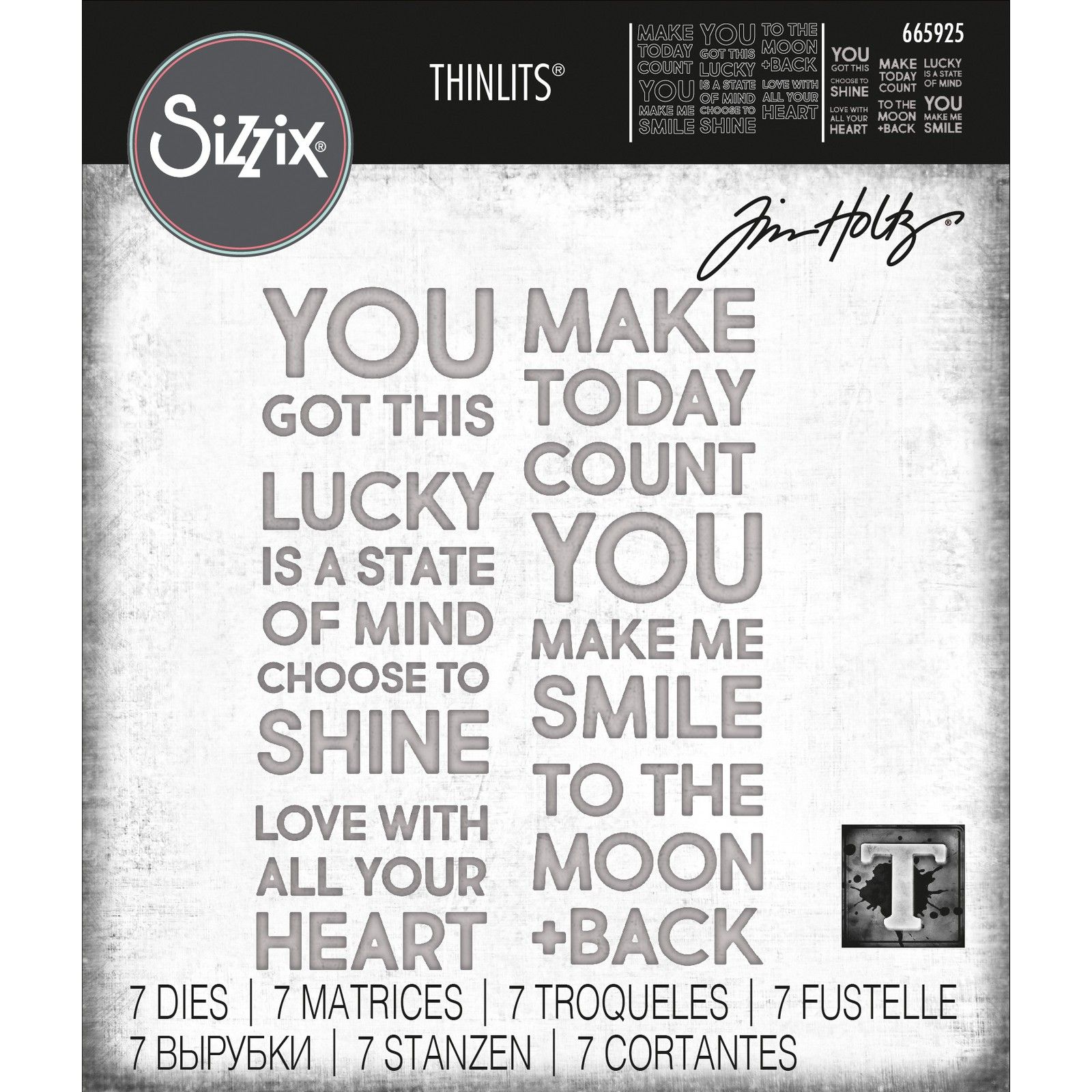 Sizzix • Thinlits Die Set 7PK Bold Text #2 von Tim Holtz