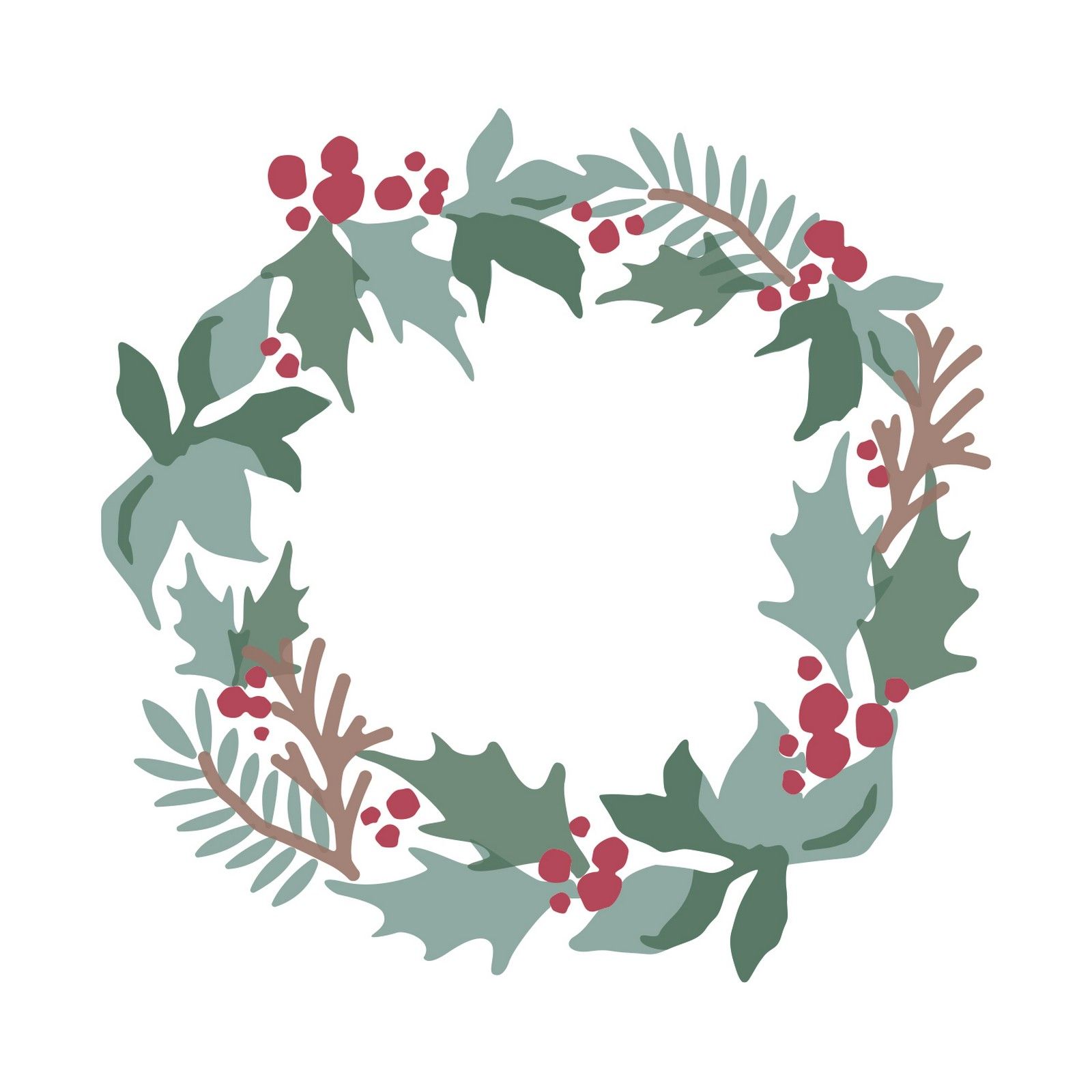 Sizzix • Layered Stencils Holly Wreath 4pezzi