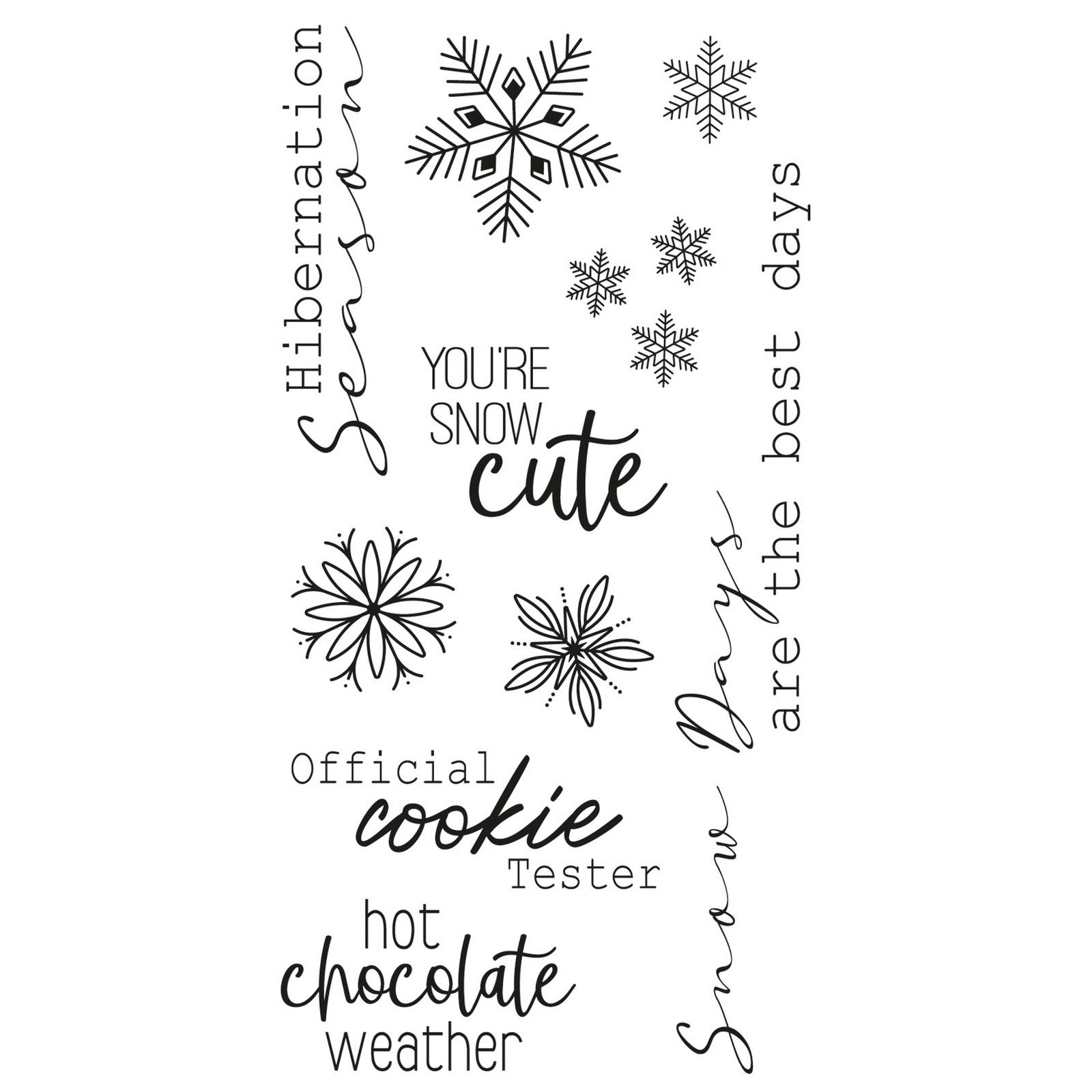 Sizzix • Clear Stamps Winter Sentiments 