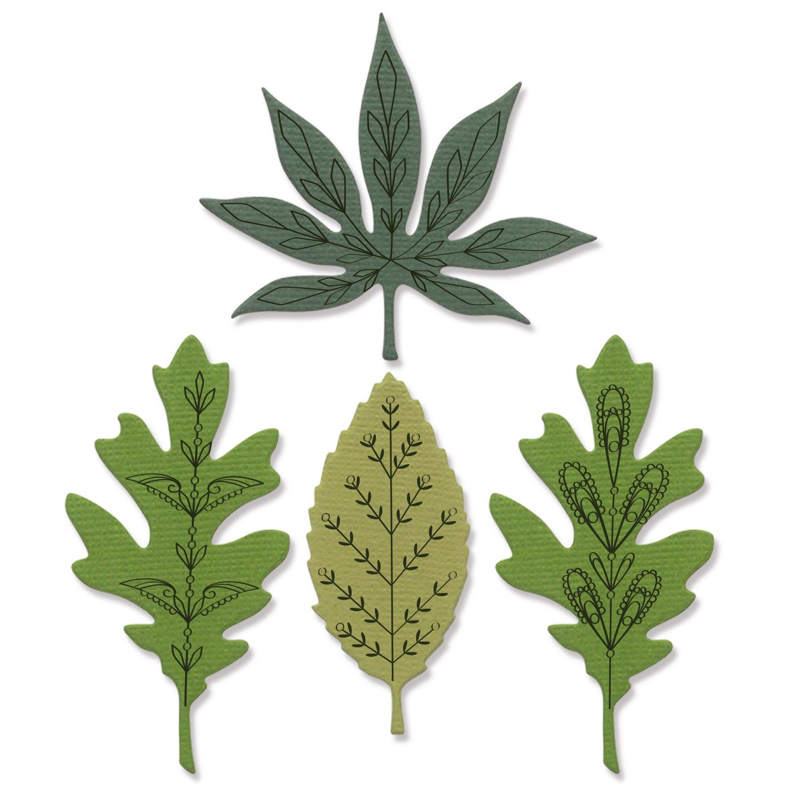 Sizzix • Framelits Die Set with Stamps Decorative Leaves 