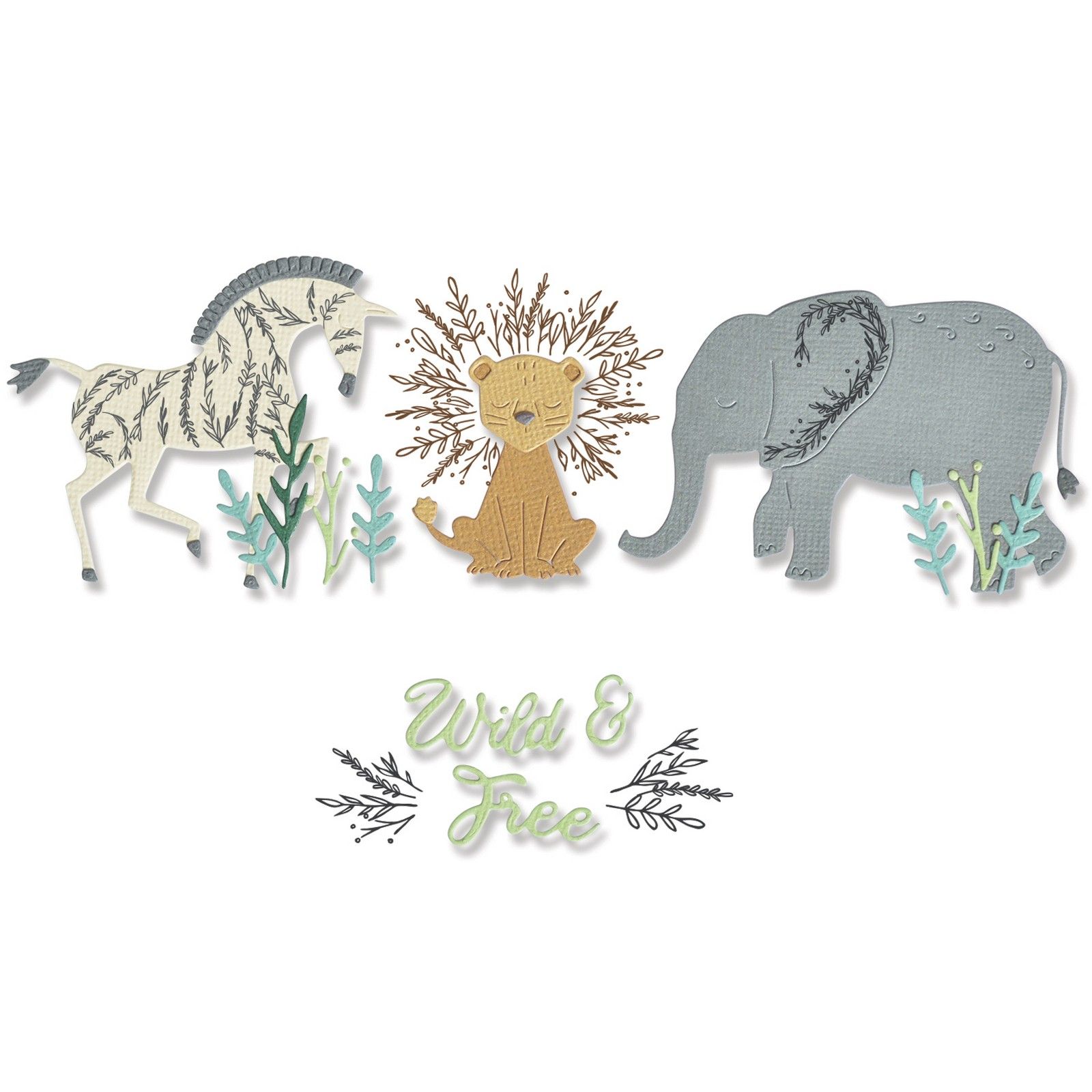 Sizzix • Framelits Die Set with Stamps Floral Safari 