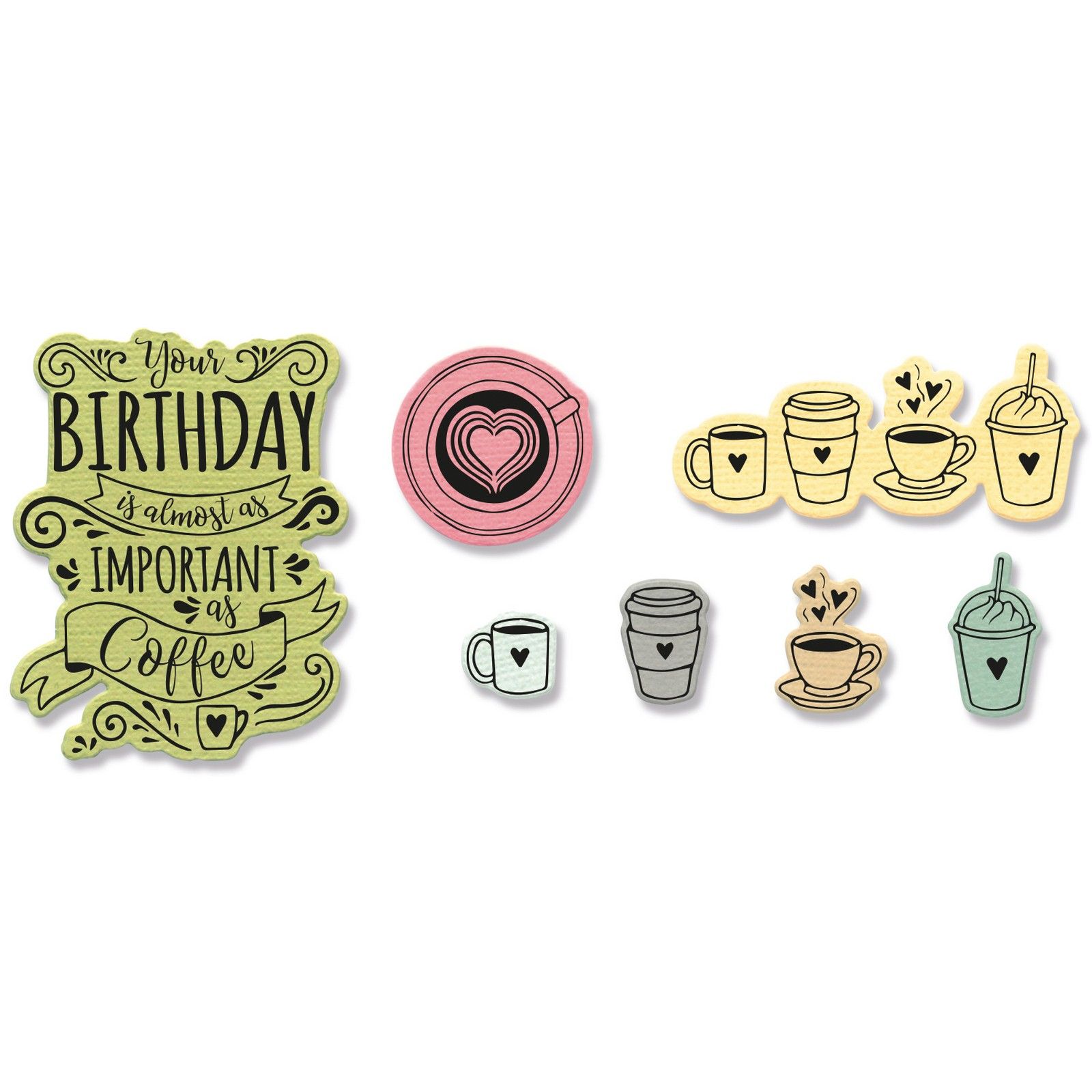 Sizzix • Framelits Die Set Stamps Café 10piezas