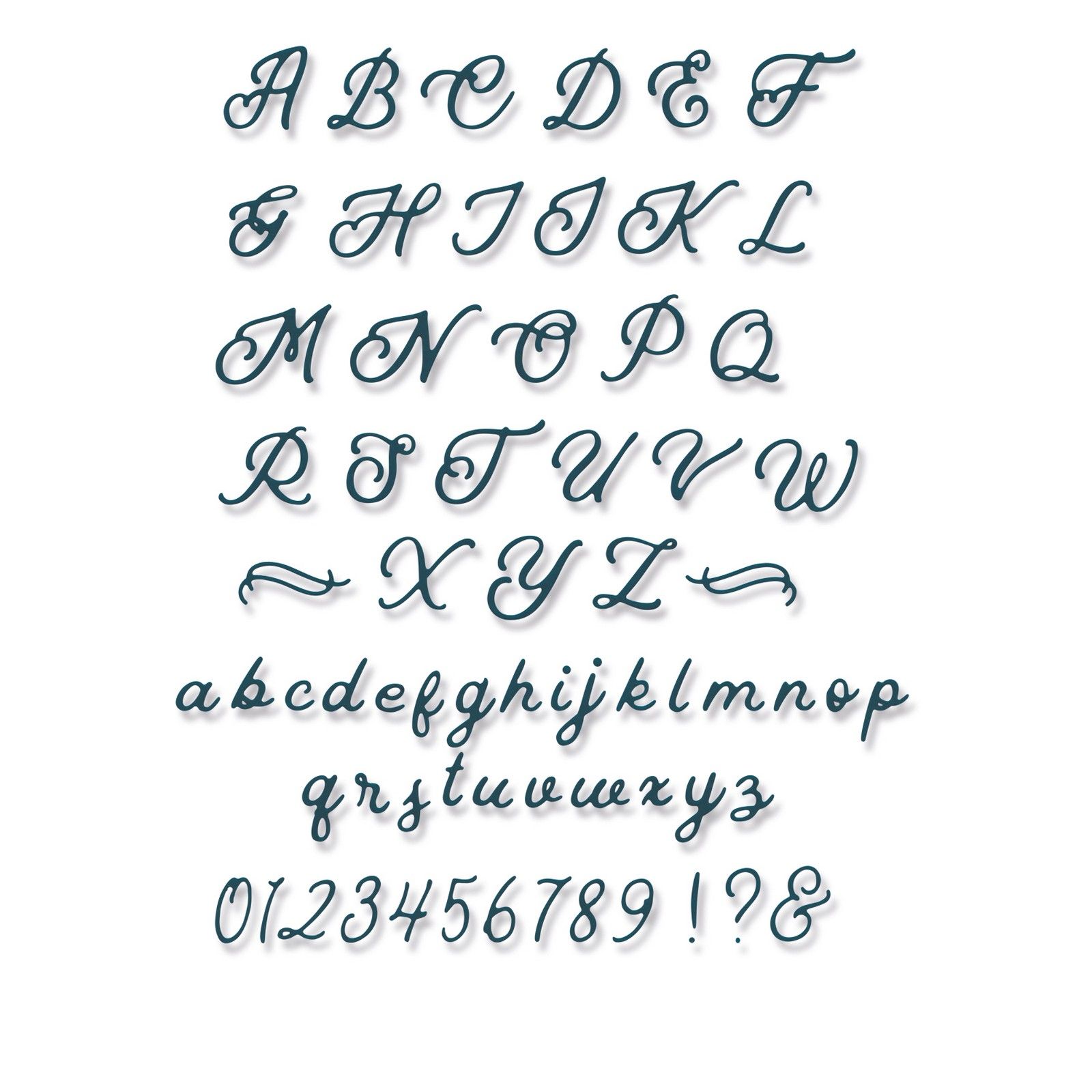 Sizzix • Thinlits Die Scripted Alphabet