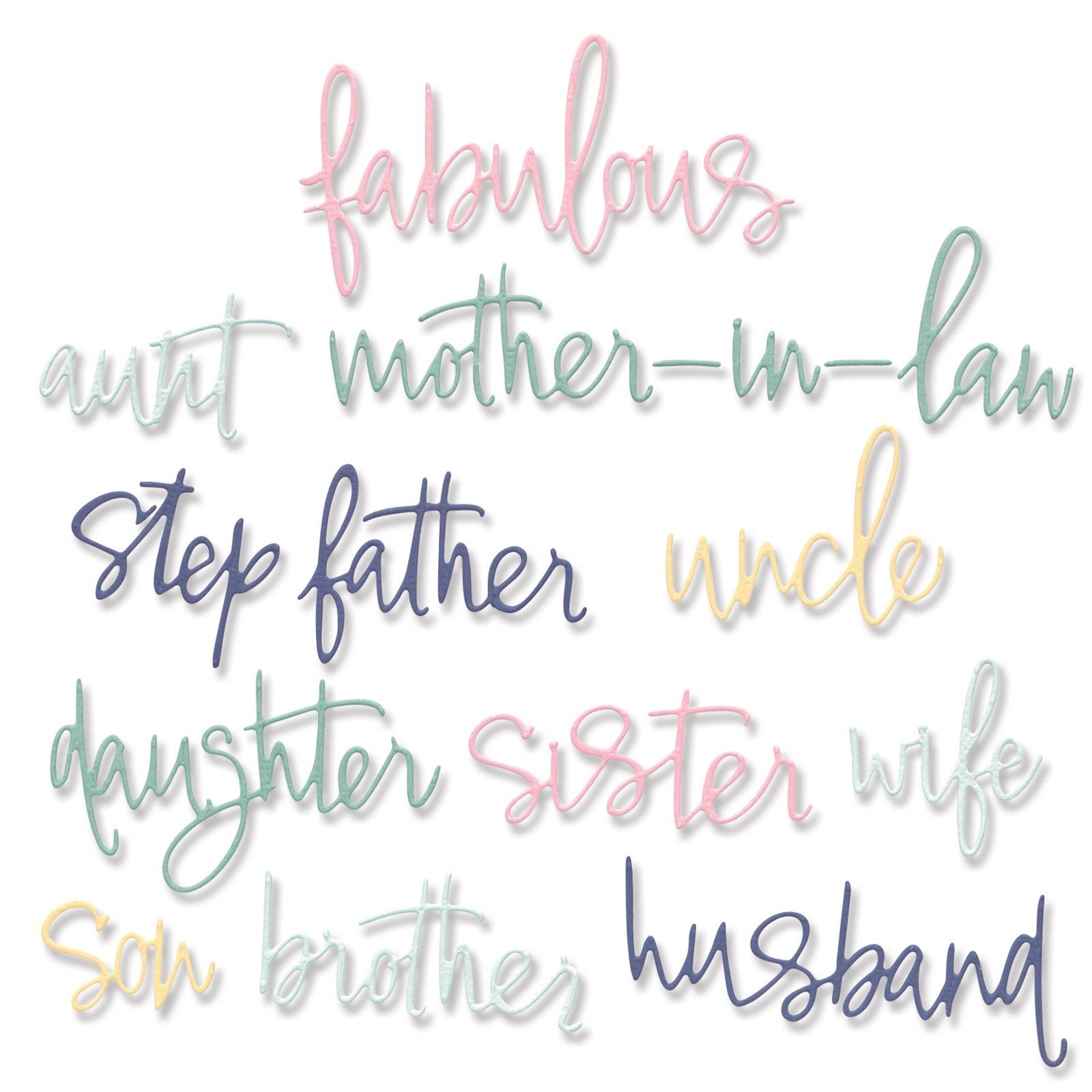 Sizzix • Thinlits Die Set Fabulous Family Names by Debi Potter