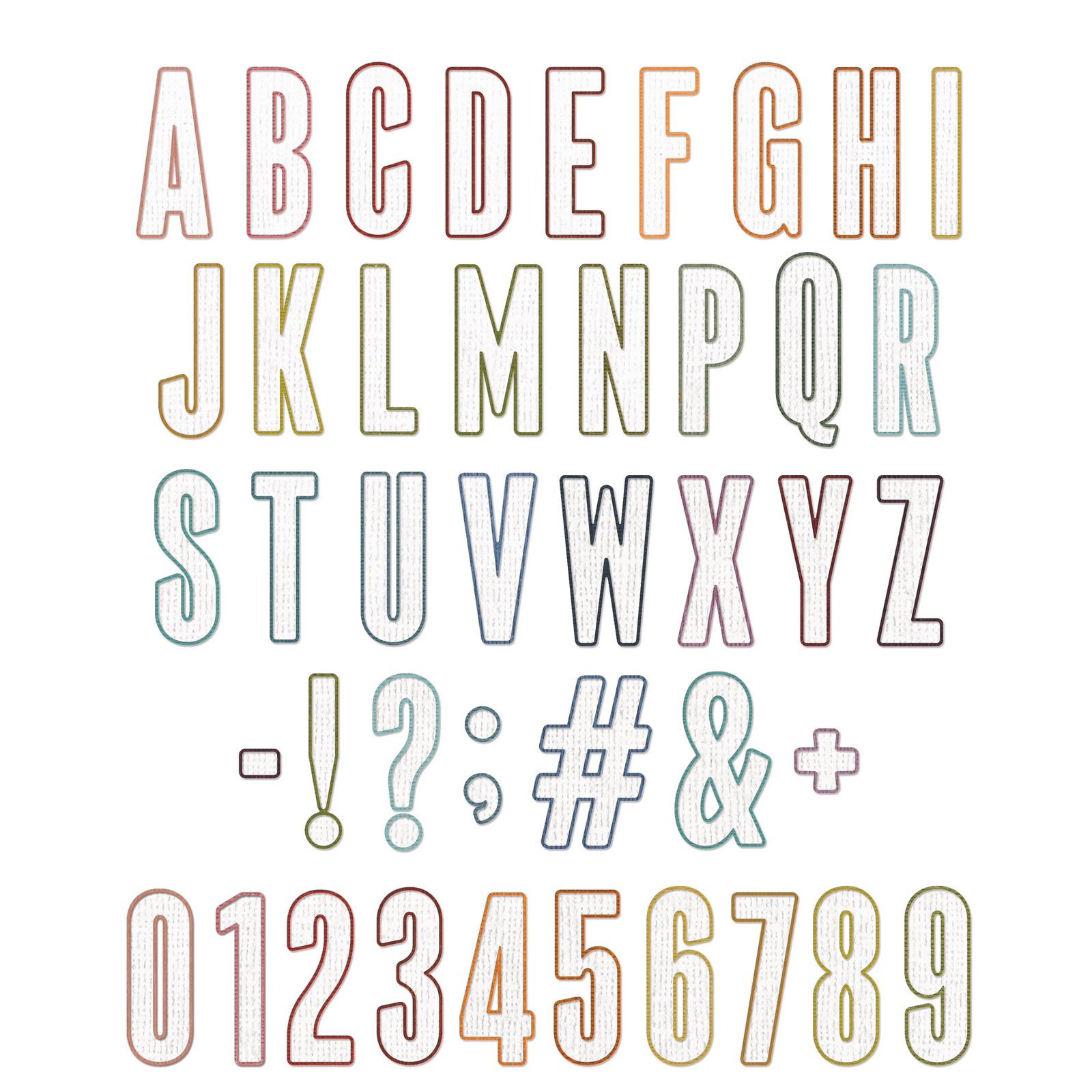 Sizzix • Tim Holtz Thinlits Die Set Alphanumeric Bulletin 43pcs