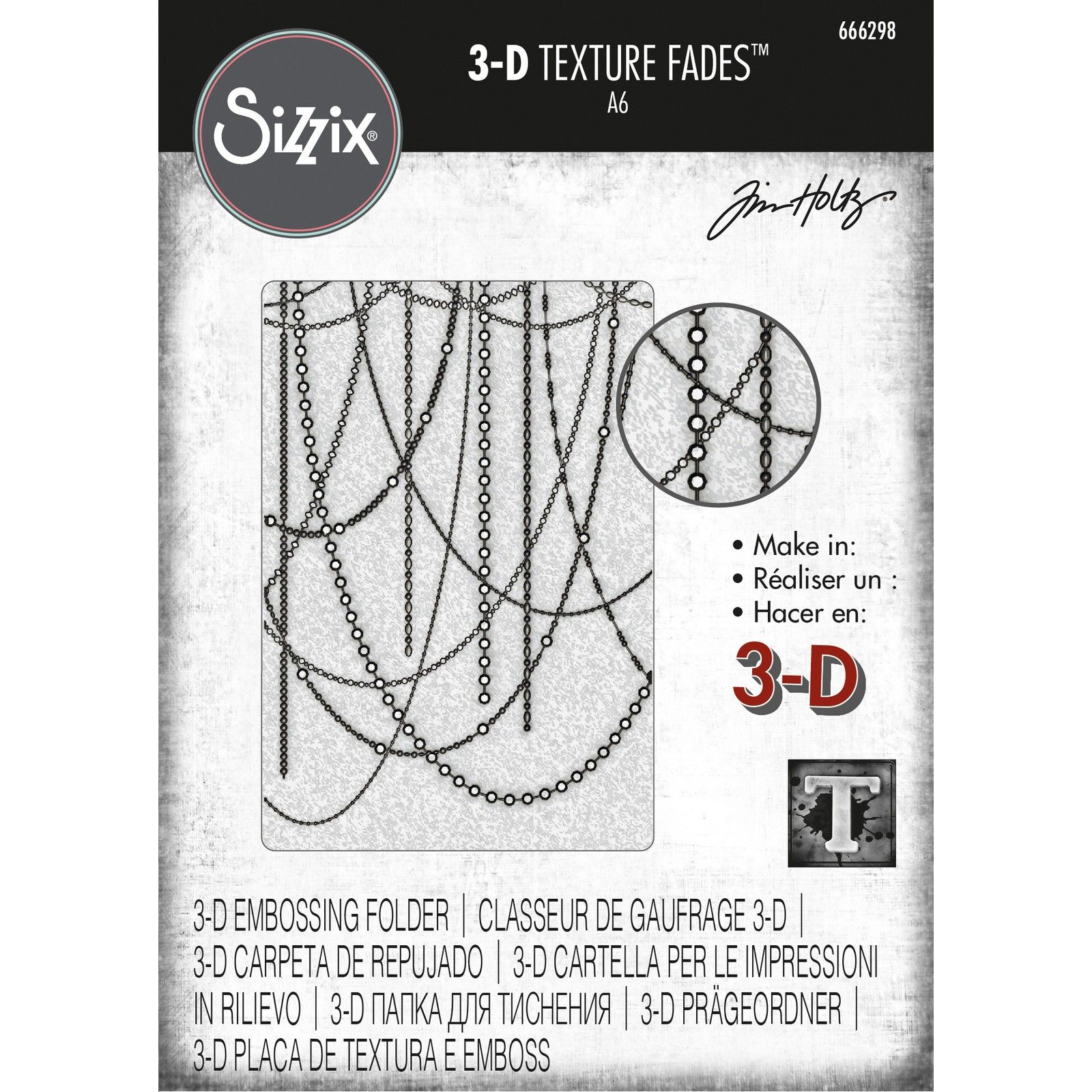 Sizzix • Tim Holtz 3-D Texture Fades Embossing Folder Sparkle