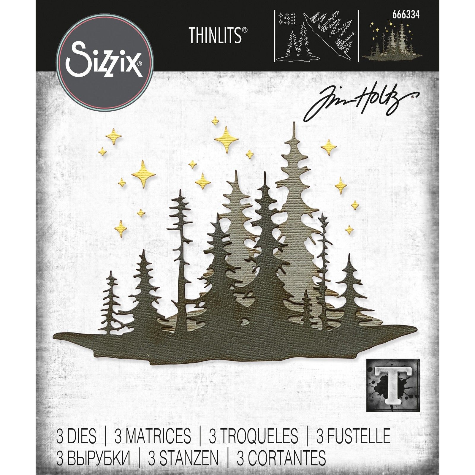 Sizzix • Tim Holtz Thinlits Stanzschablonen Forest Shadows